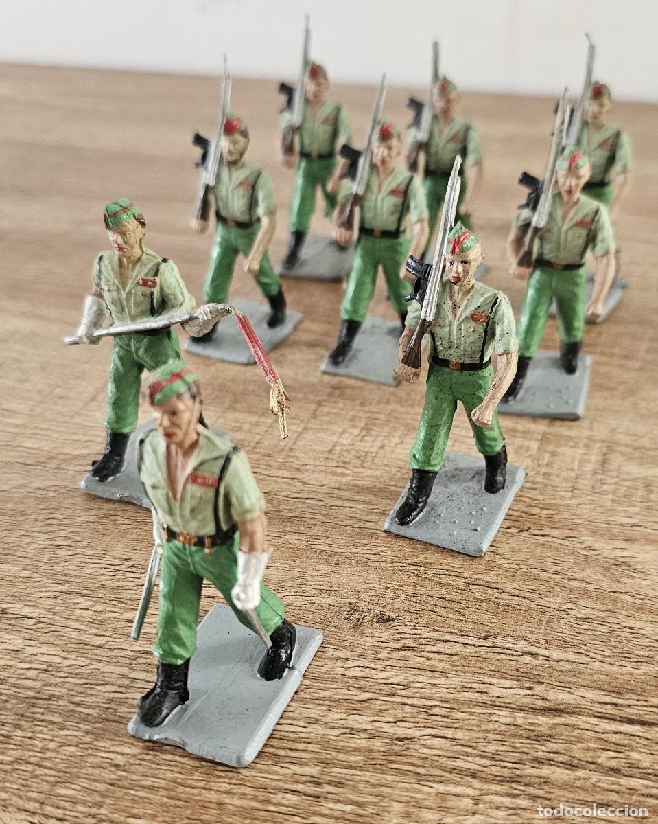 Figuras de goma y PVC: Reamsa Gomarsa Soldis - Soldados caballeros legionarios desfile de 9 figuras