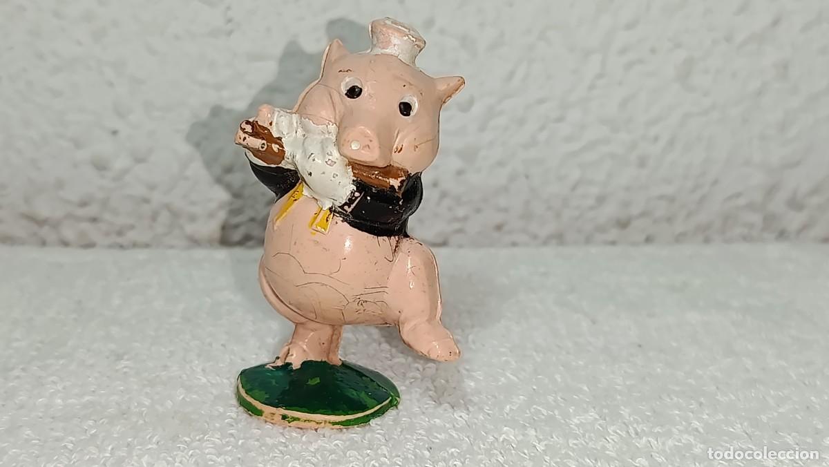 Figuras de goma y PVC: JIM : ANTIGUA FIGURA DE PLASTICO SERIE LOS TRES CERDITOS WALT DISNEY LES TROIS PETITS COCHONS A&Ntilde;O 50