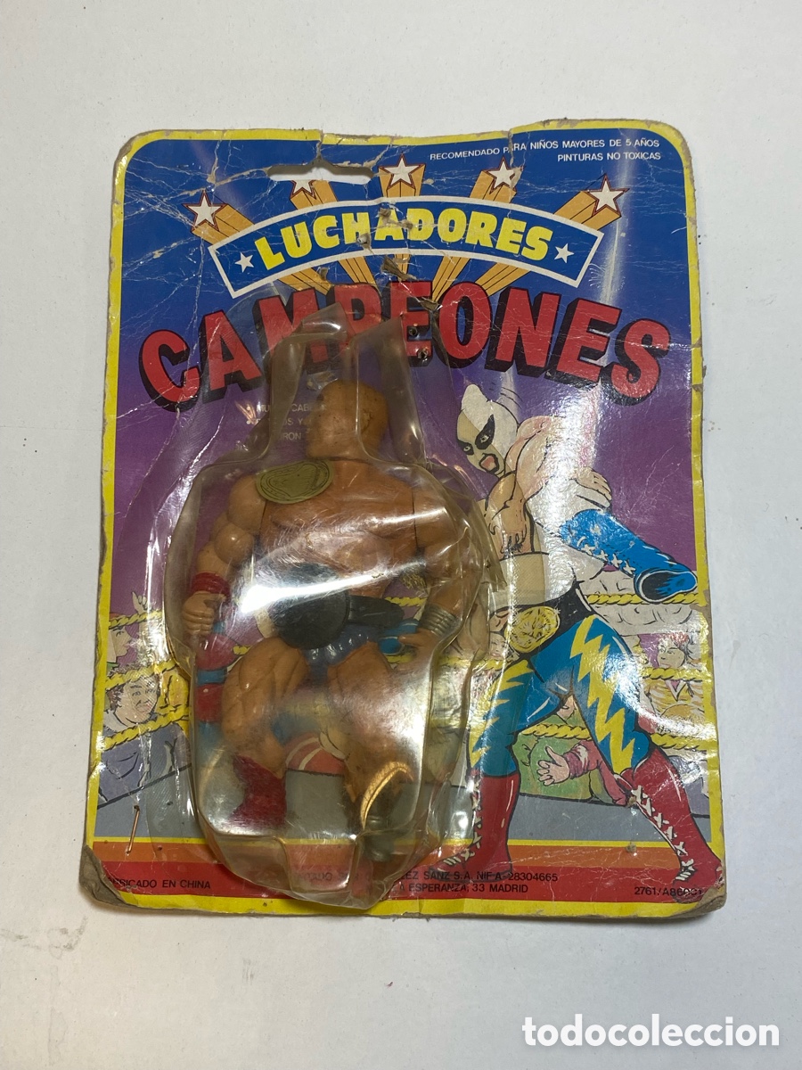 Figuras de goma y PVC: Figura vintage wrestling champi&ntilde;ones