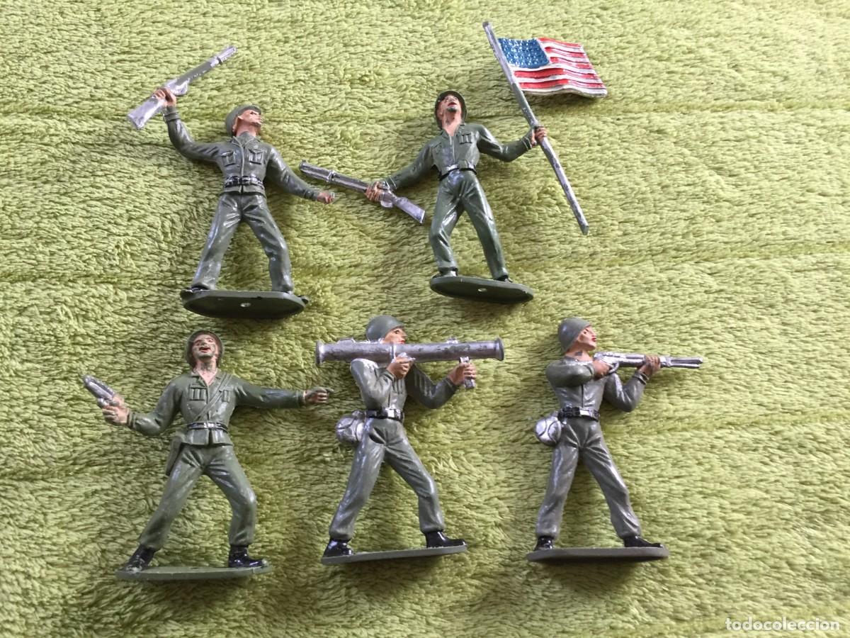 Figuras de goma y PVC: LOTE 5 SOLDADOS AMERICANOS DE COMANSI