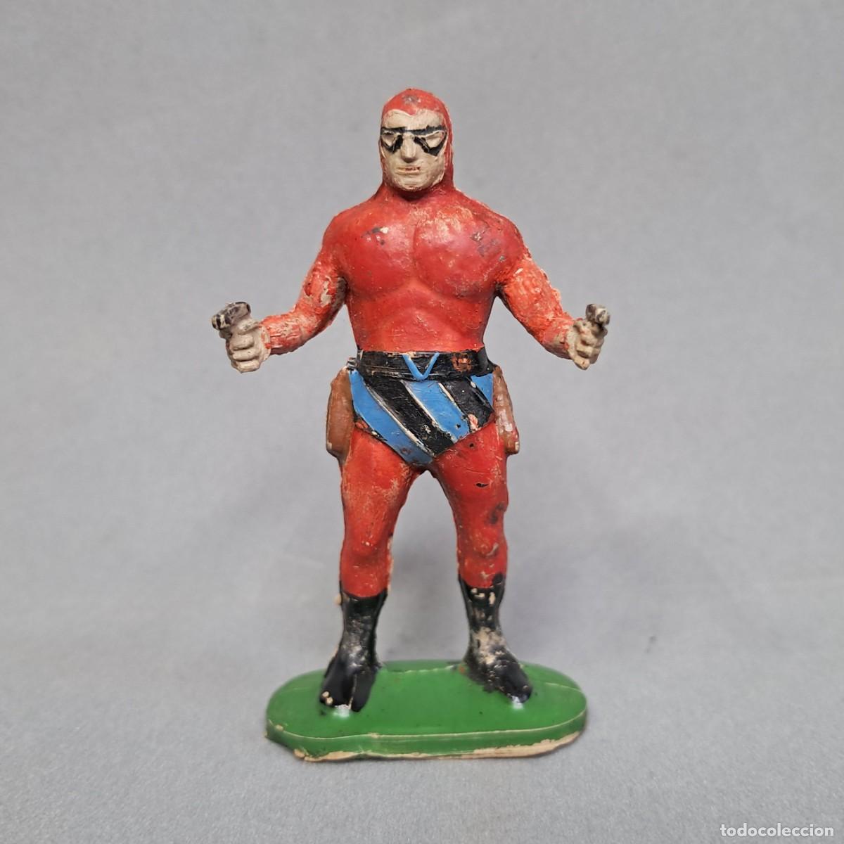 Figuras de goma y PVC: Antigua figura de goma de JIN de El hombre enmascarado, The Phantom, El Fantasma, a&ntilde;os 50