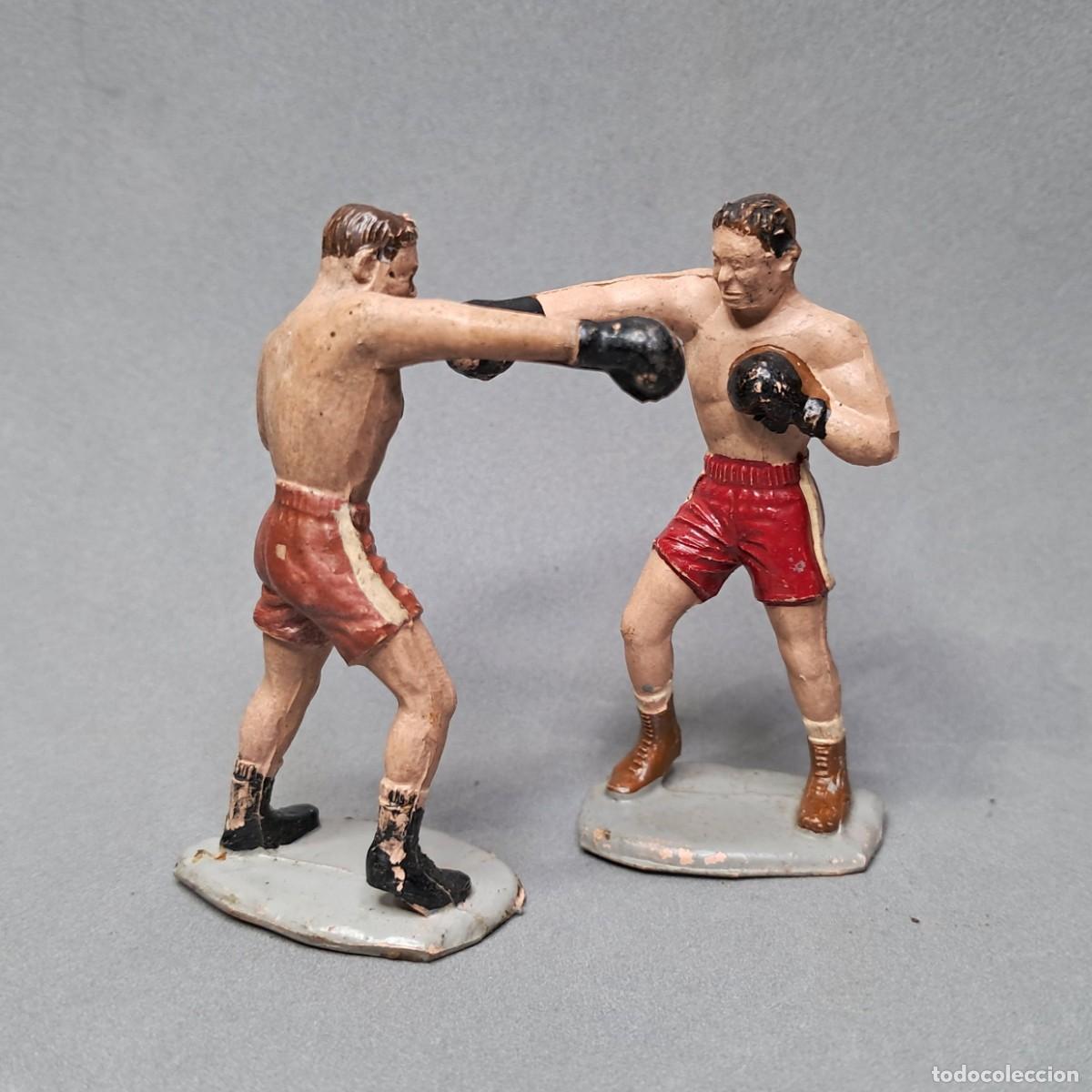 Figuras de goma y PVC: Antiguas figuras del Gran Circo Dir y Dor de JECSAN, pareja de Boxeadores, a&ntilde;os 50 - 60