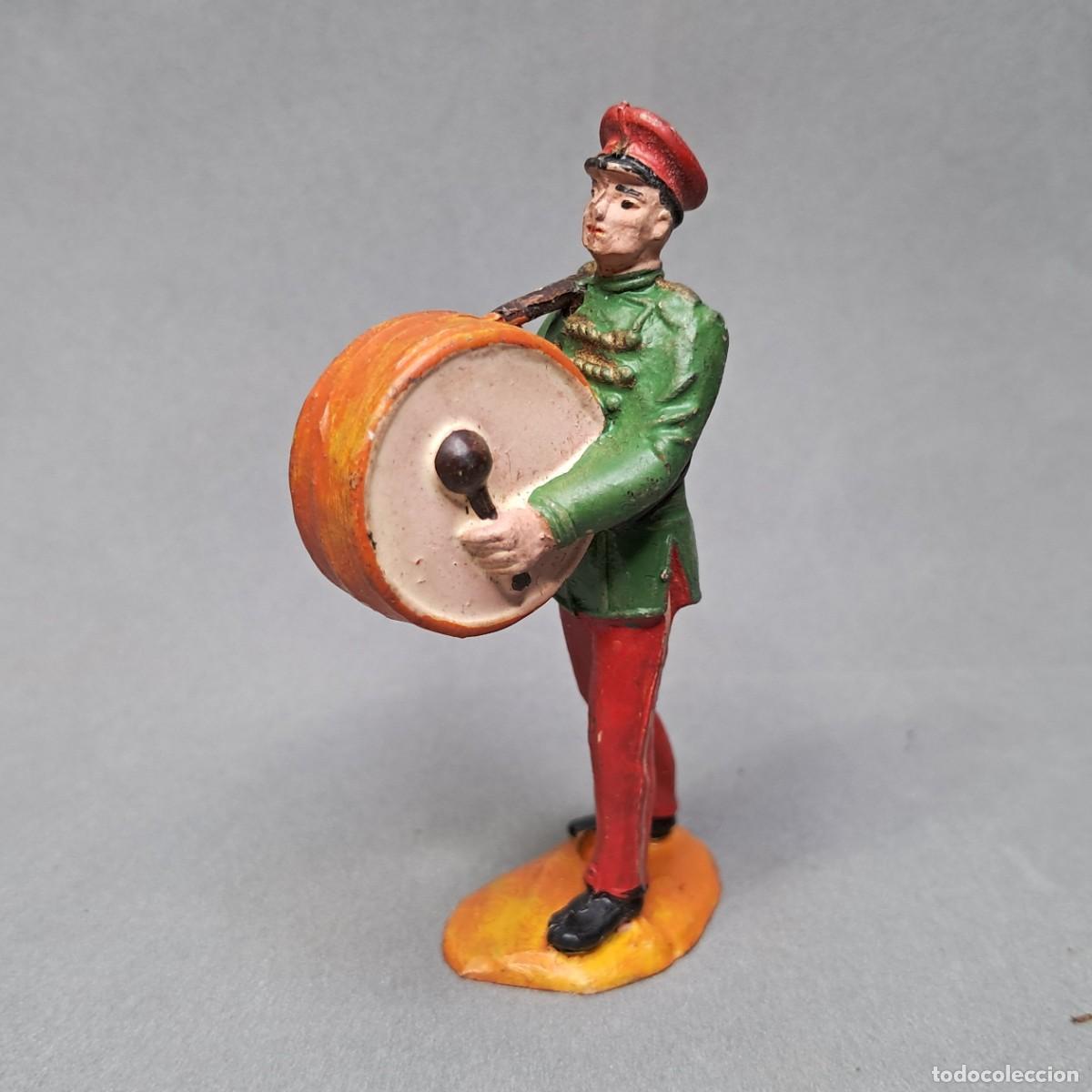 Figuras de goma y PVC: Antigua figura del Gran Circo Dir y Dor de JECSAN, M&uacute;sico de la banda con el Bombo, a&ntilde;os 50 - 60