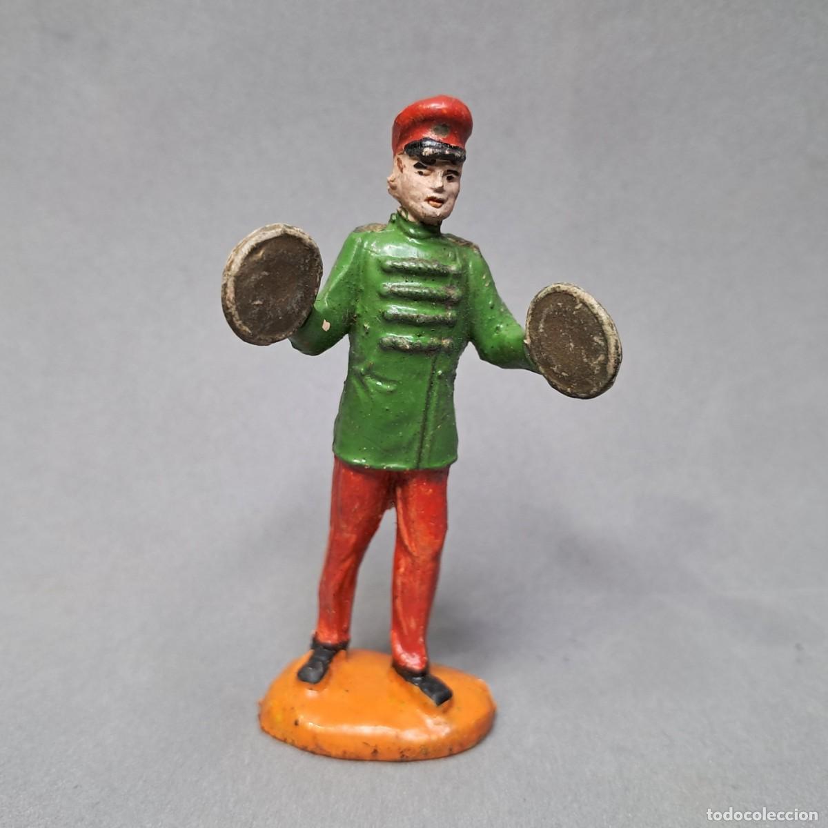 Figuras de goma y PVC: Antigua figura del Gran Circo Dir y Dor de JECSAN, M&uacute;sico de la banda con Platillos, a&ntilde;os 50 - 60