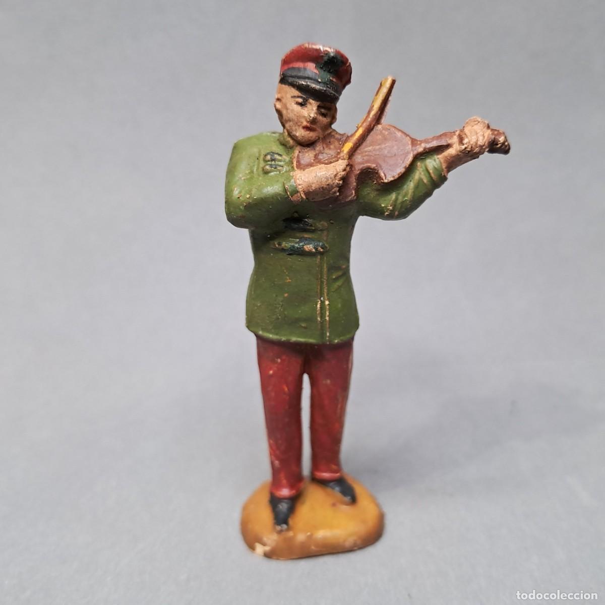 Figuras de goma y PVC: Antigua figura del Gran Circo Dir y Dor de JECSAN, M&uacute;sico de la banda con Viol&iacute;n, a&ntilde;os 50 - 60