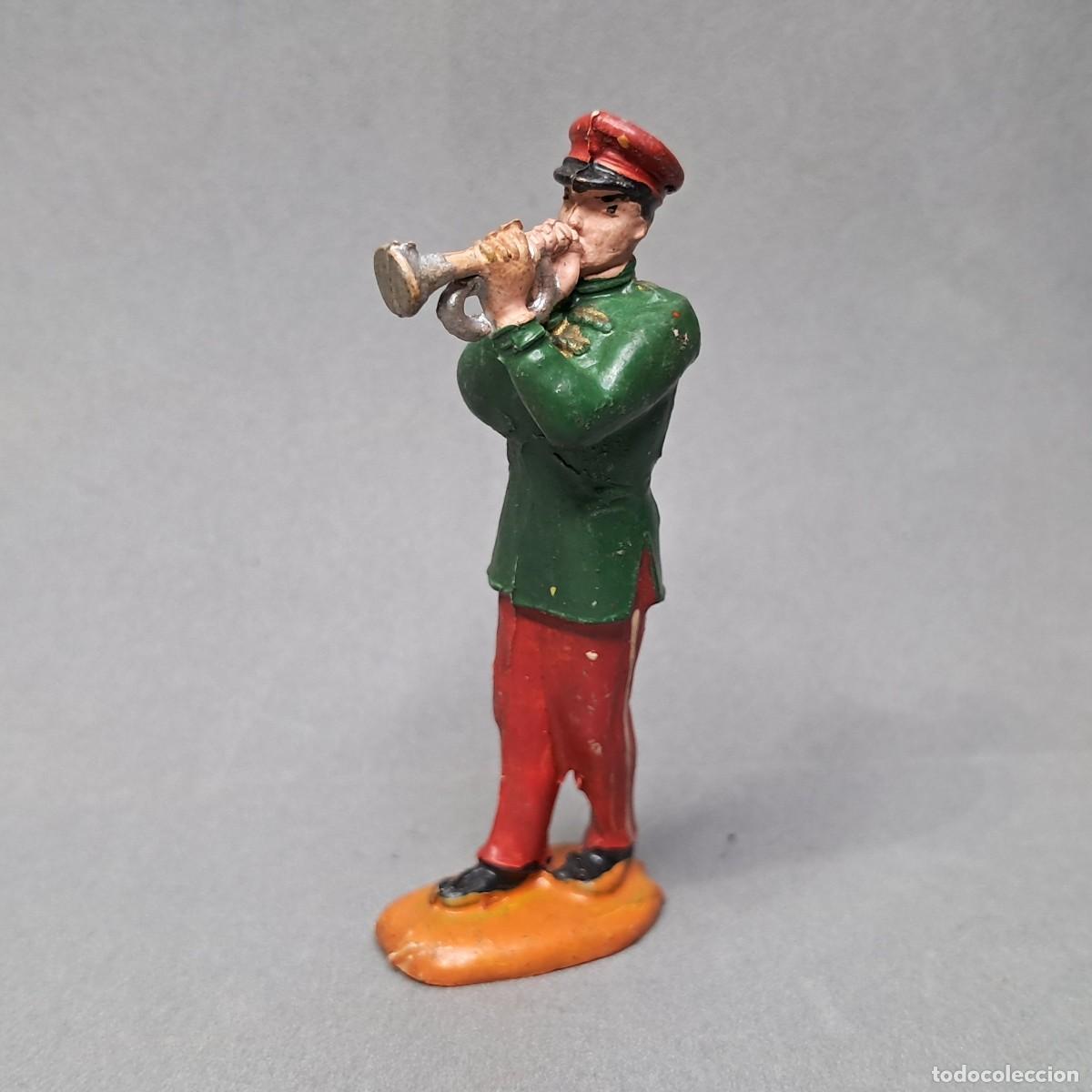 Figuras de goma y PVC: Antigua figura del Gran Circo Dir y Dor de JECSAN, M&uacute;sico de la banda con Trompeta, a&ntilde;os 50 - 60