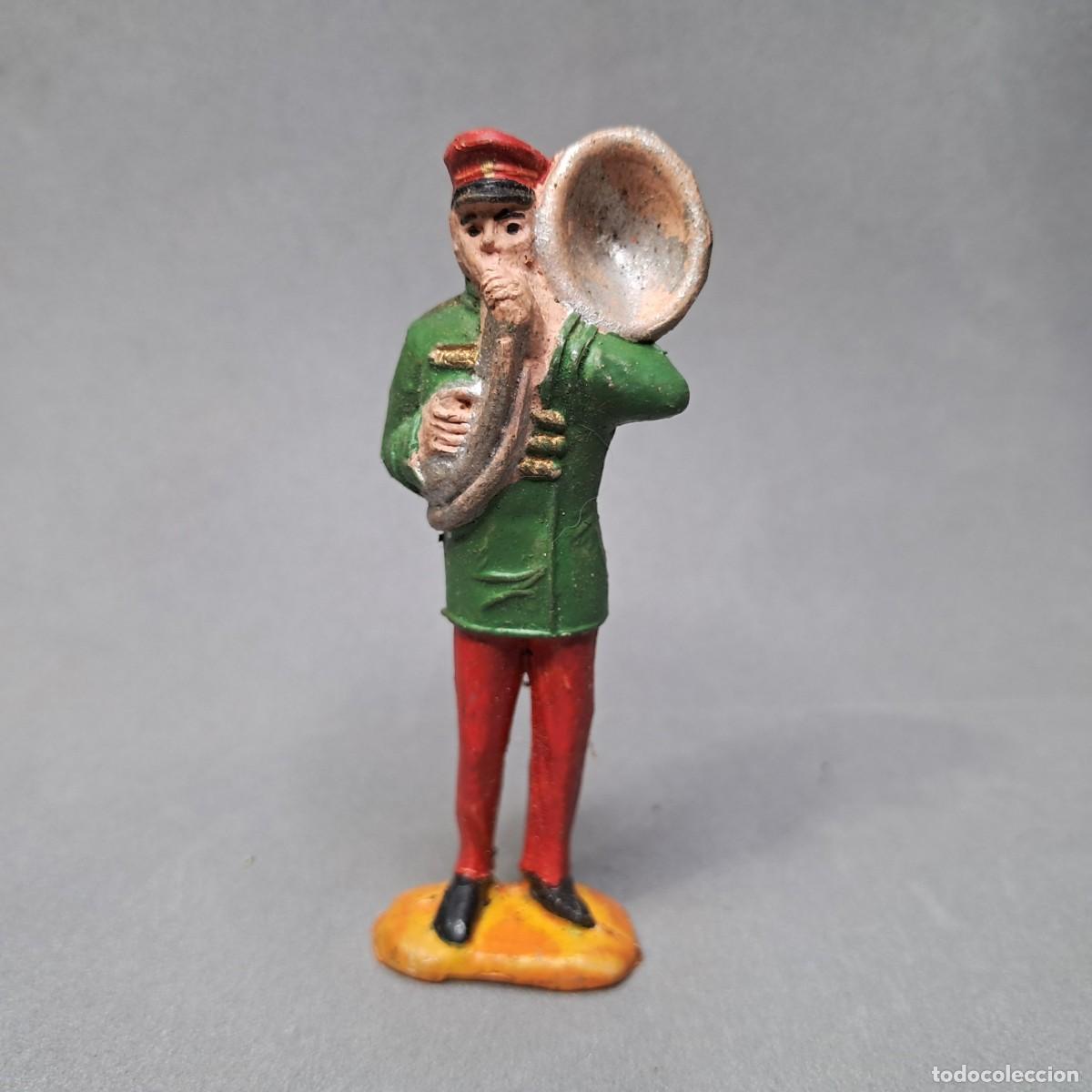 Figuras de goma y PVC: Antigua figura del Gran Circo Dir y Dor de JECSAN, M&uacute;sico de la banda con Tuba, a&ntilde;os 50 - 60