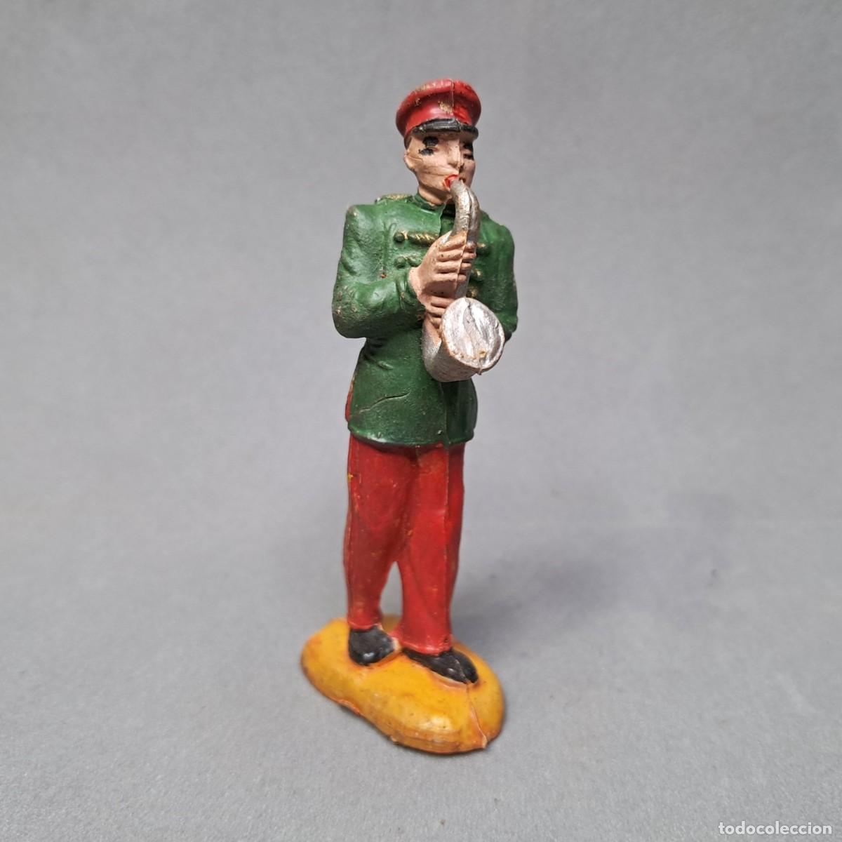 Figuras de goma y PVC: Antigua figura del Gran Circo Dir y Dor de JECSAN, M&uacute;sico de la banda con Saxof&oacute;n, a&ntilde;os 50 - 60