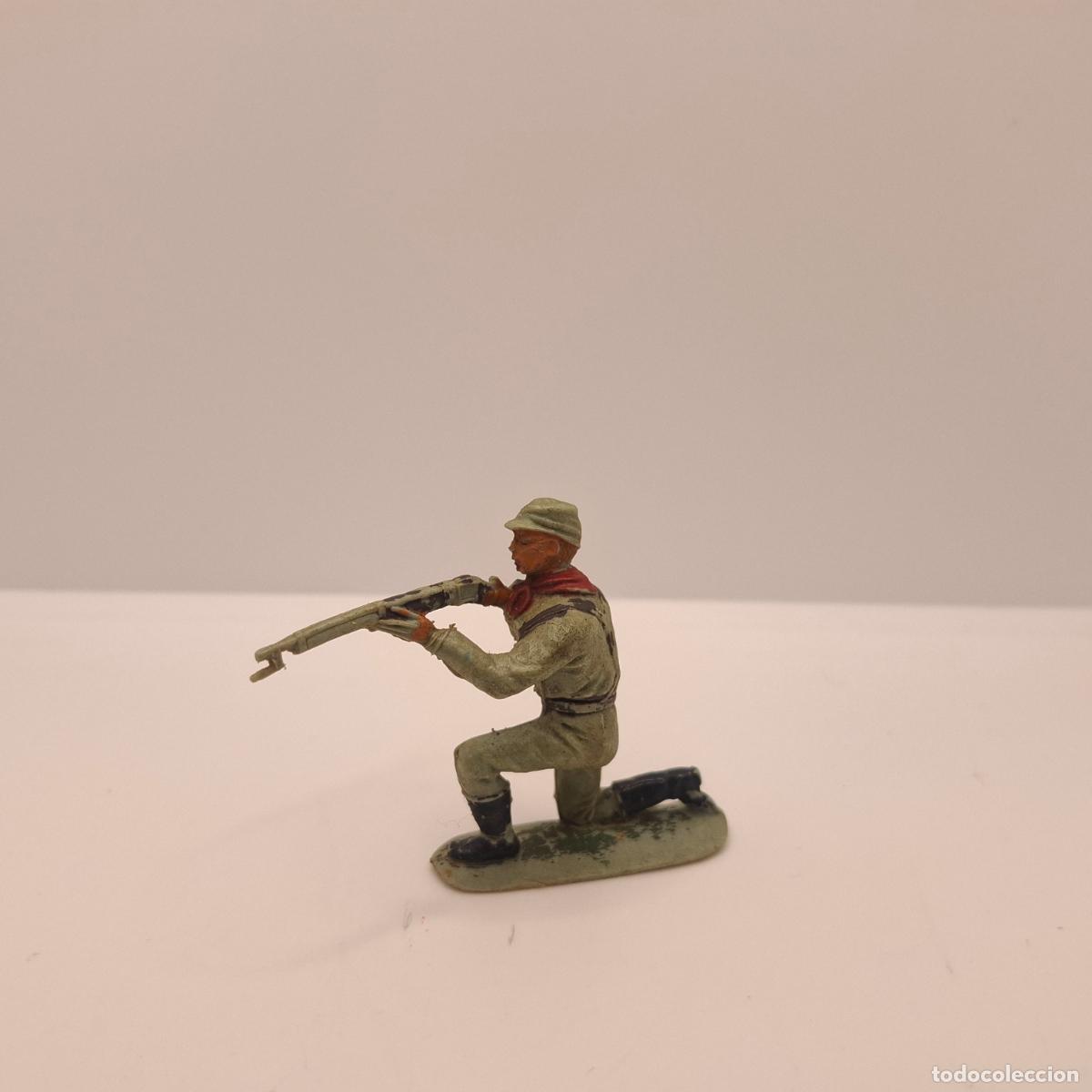 Figuras de goma y PVC: Figura soldado goma pl&aacute;stico pvc antiguo
