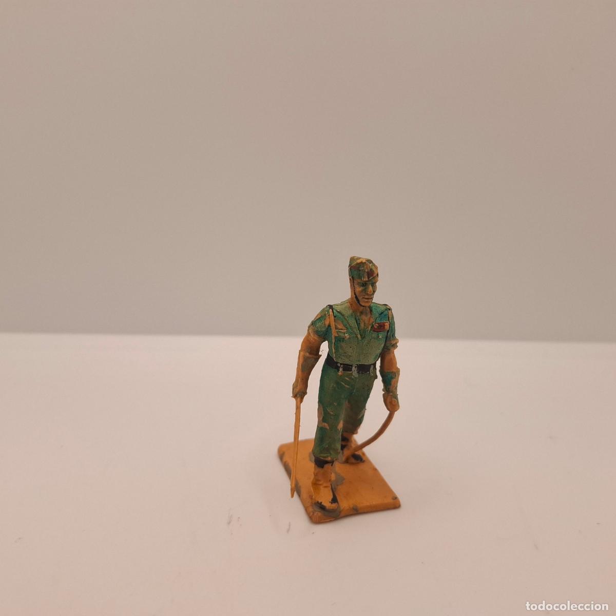 Figuras de goma y PVC: Figura soldado goma pl&aacute;stico pvc antiguo