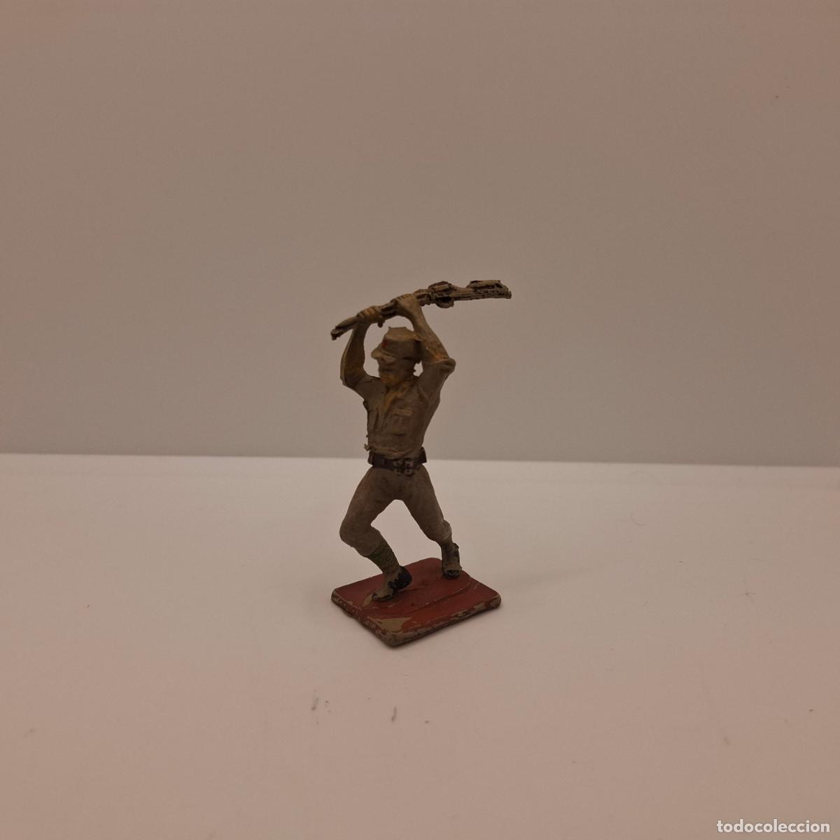 Figuras de goma y PVC: Figura soldado goma pl&aacute;stico pvc antiguo
