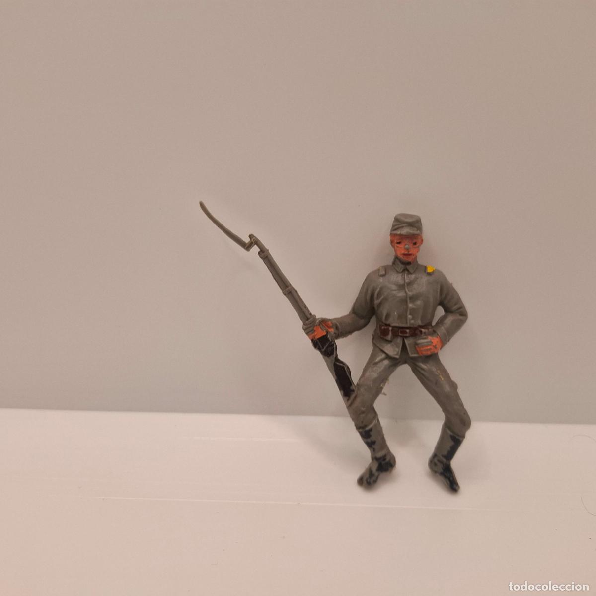 Figuras de goma y PVC: Figura soldado goma pl&aacute;stico pvc antiguo