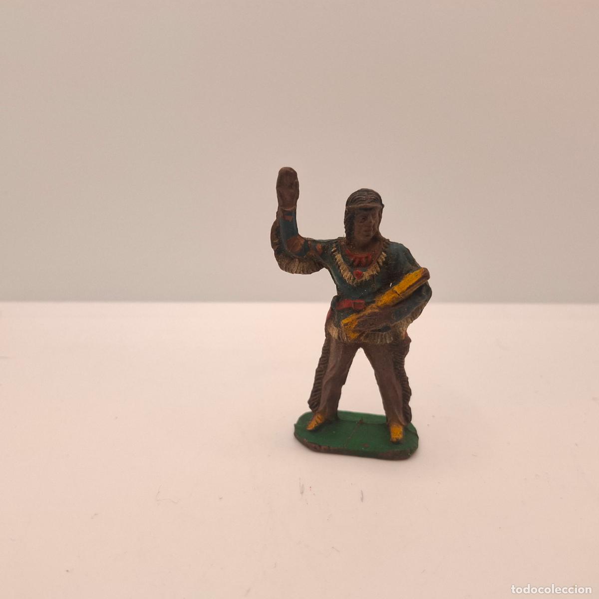 Gummi- und PVC-Figuren: Figura indios y vaqueros goma pl&aacute;stico pvc antiguo