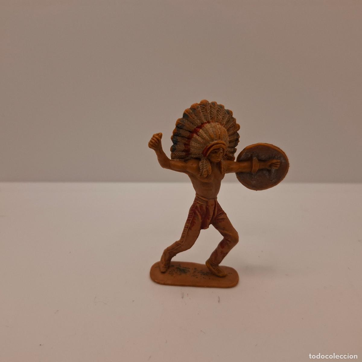 Gummi- und PVC-Figuren: Figura indios y vaqueros goma pl&aacute;stico pvc antiguo