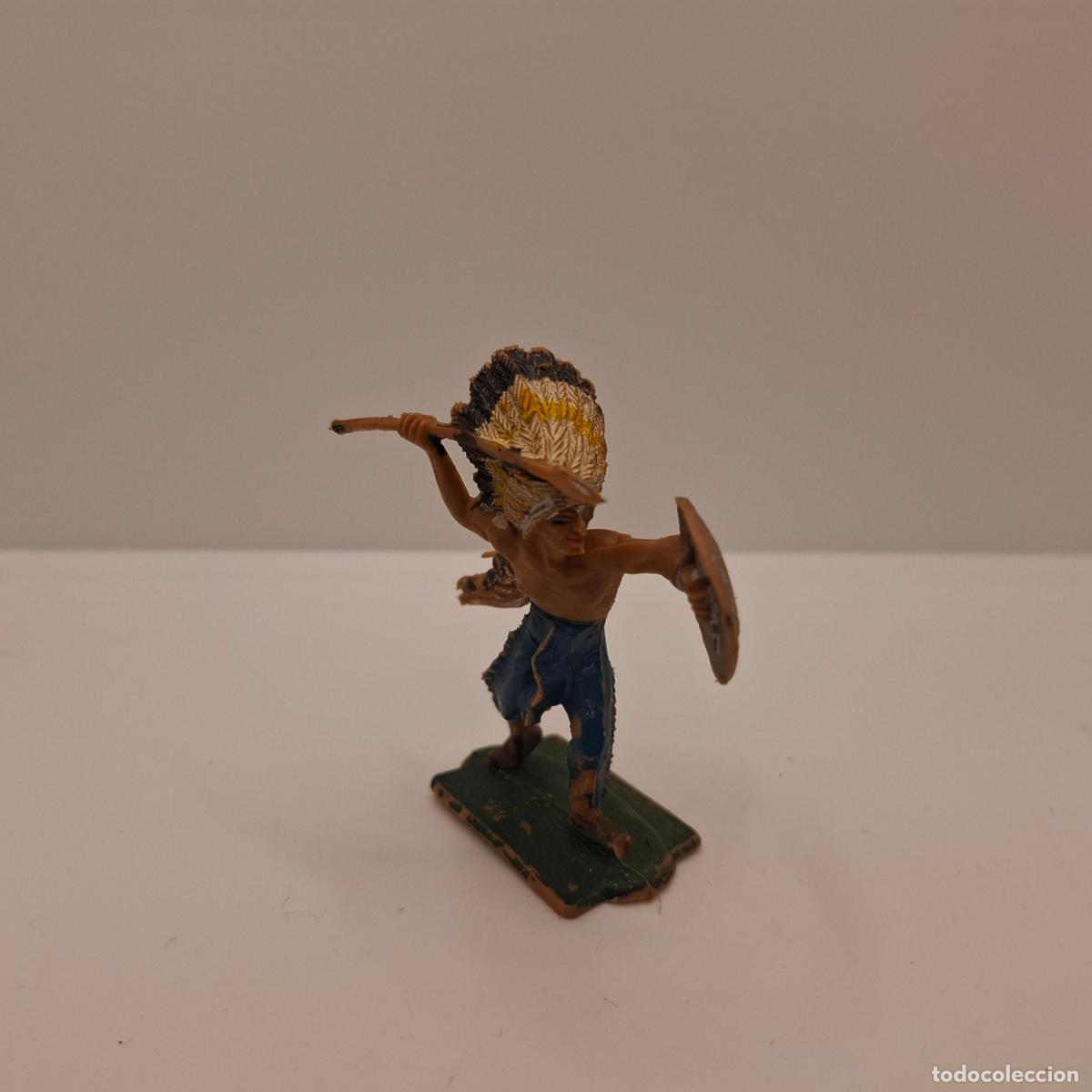 Gummi- und PVC-Figuren: Figura indios y vaqueros goma pl&aacute;stico pvc antiguo
