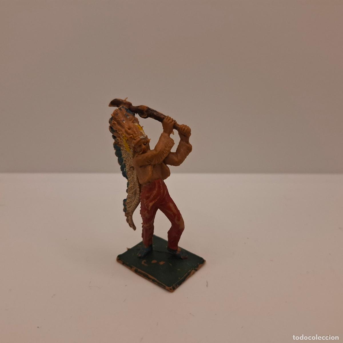 Gummi- und PVC-Figuren: Figura indios y vaqueros goma pl&aacute;stico pvc antiguo