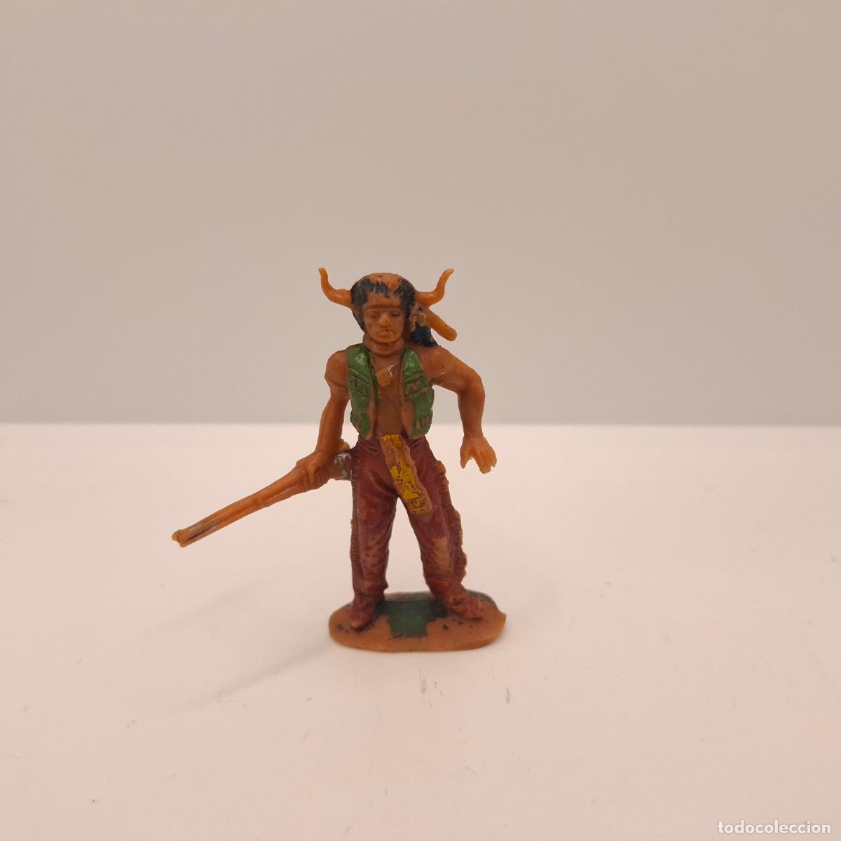 Gummi- und PVC-Figuren: Figura indios y vaqueros goma pl&aacute;stico pvc antiguo