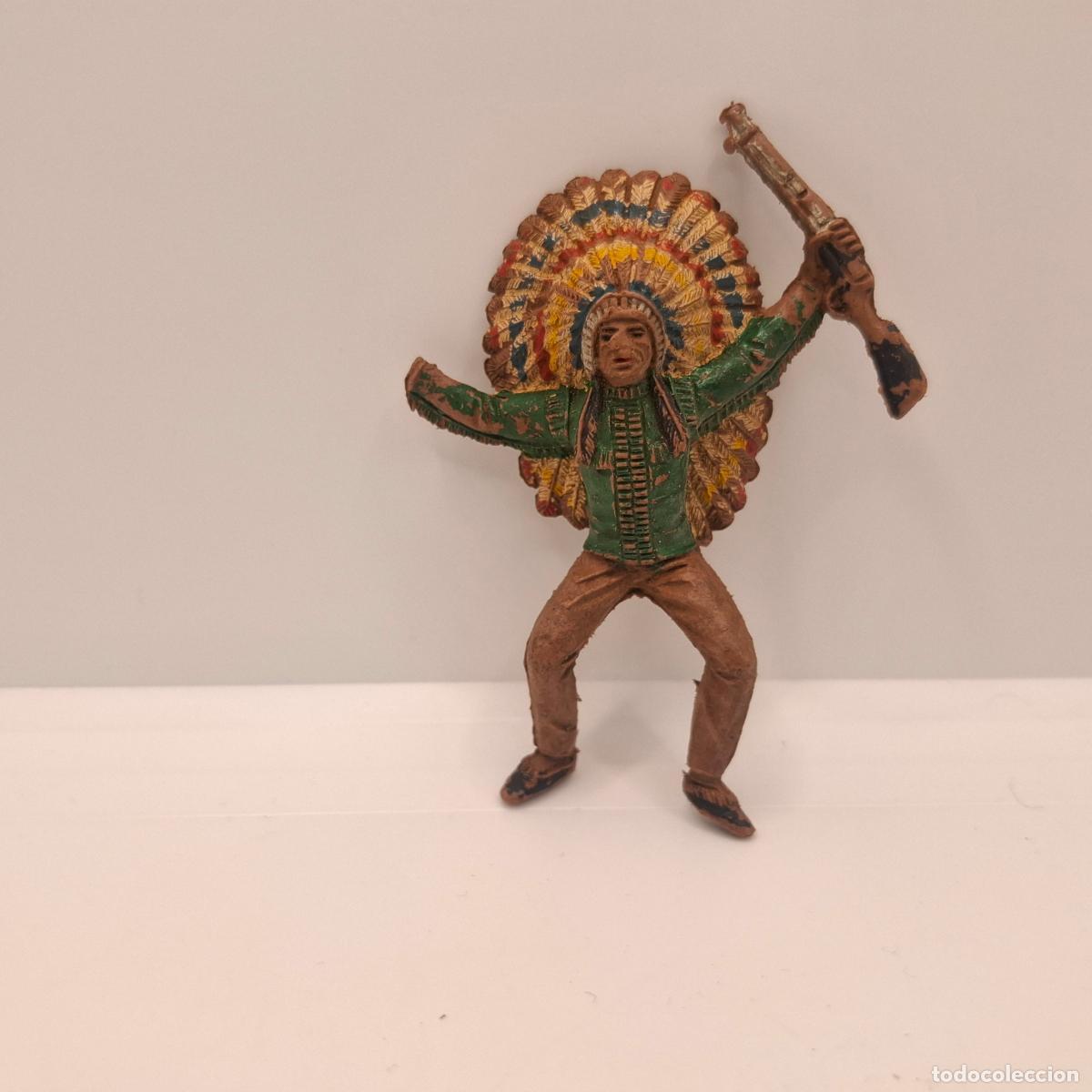 Gummi- und PVC-Figuren: Figura indios y vaqueros goma pl&aacute;stico pvc antiguo
