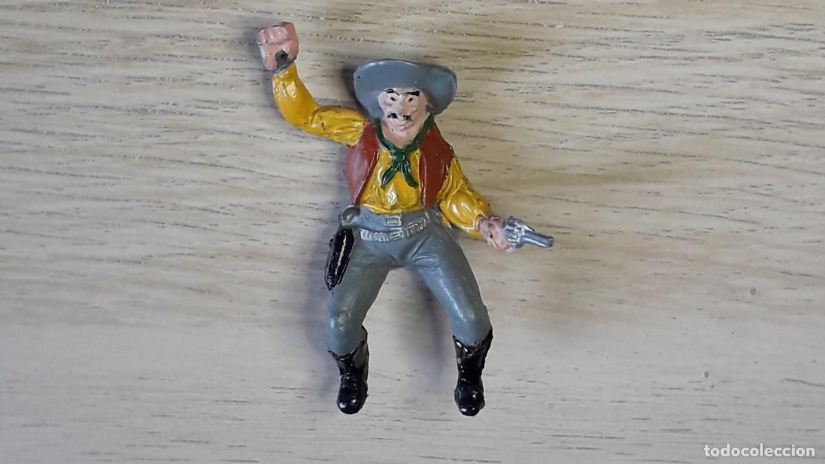 Figure di Gomma e PVC: Cowboy conductor diligencia Oeste, goma, Pech made in Spain tipo Jecsan, original a&ntilde;os 50-60.