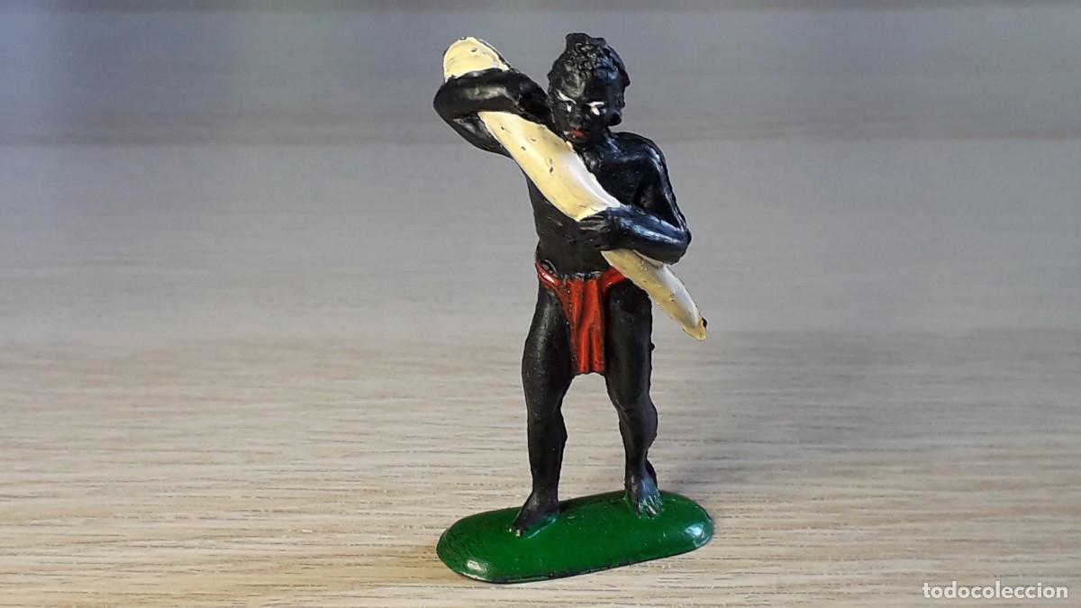 Figure di Gomma e PVC: Negro Kakuana con colmillo Safari &Aacute;frica, fabricado en goma, Pech PH Spain, original a&ntilde;os 50-60.