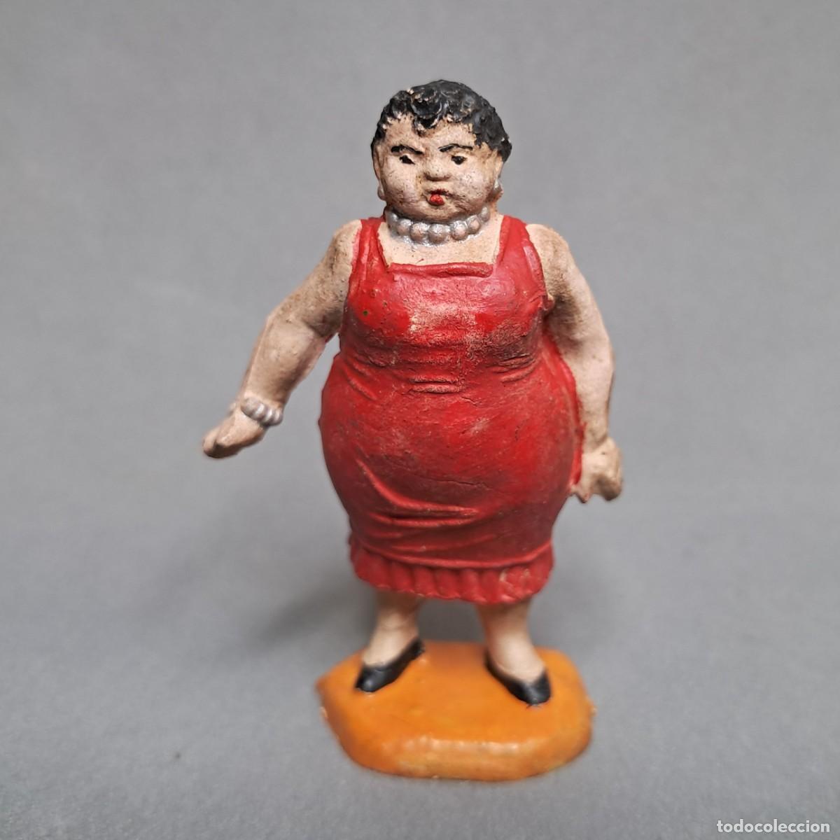 Figuras de goma y PVC: Antigua figura del Gran Circo Dir y Dor de JECSAN, Se&ntilde;ora gorda, a&ntilde;os 50 - 60