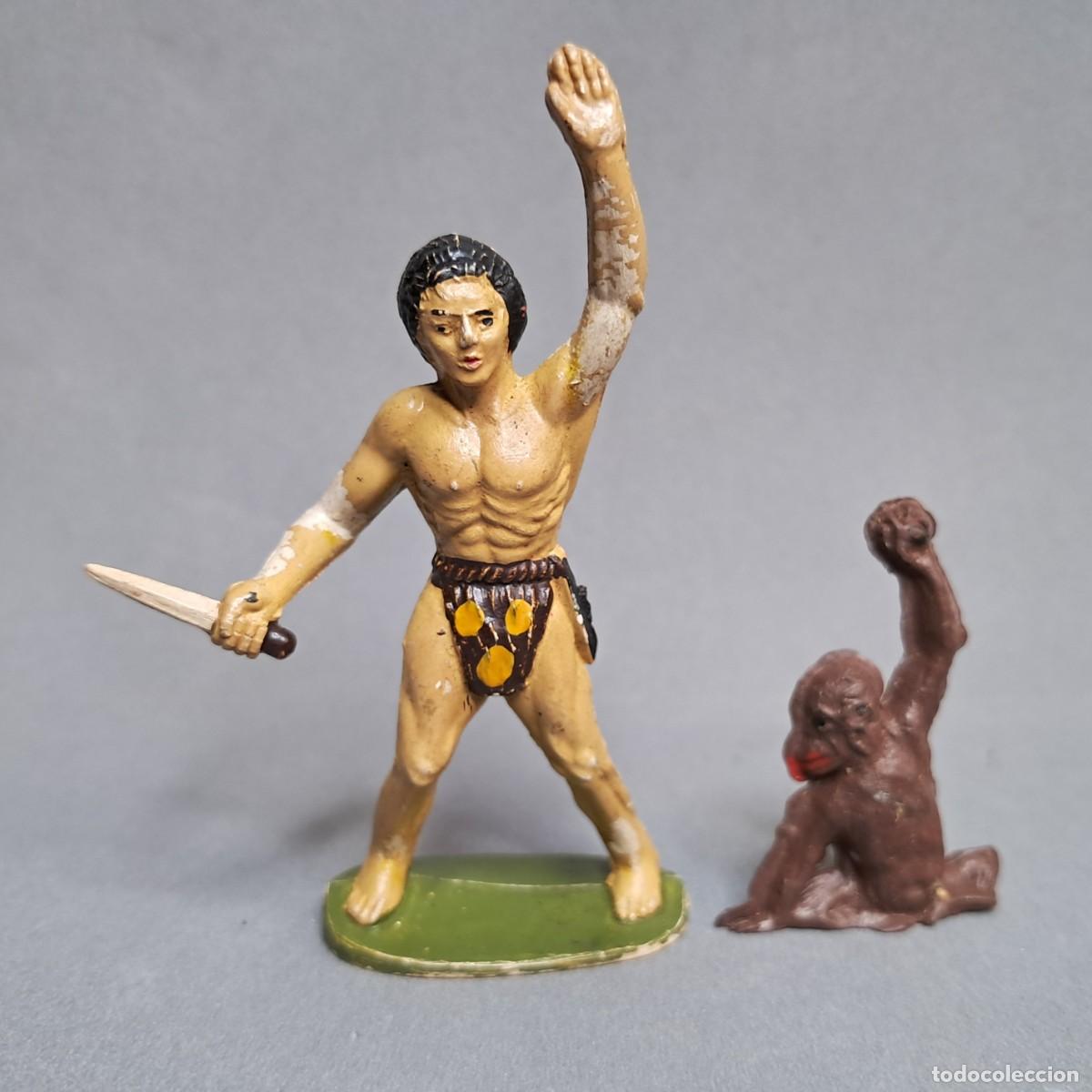 Figuras de goma y PVC: Antiguas figuras de Tarz&aacute;n y Chita de JECSAN, a&ntilde;os 50 - 60