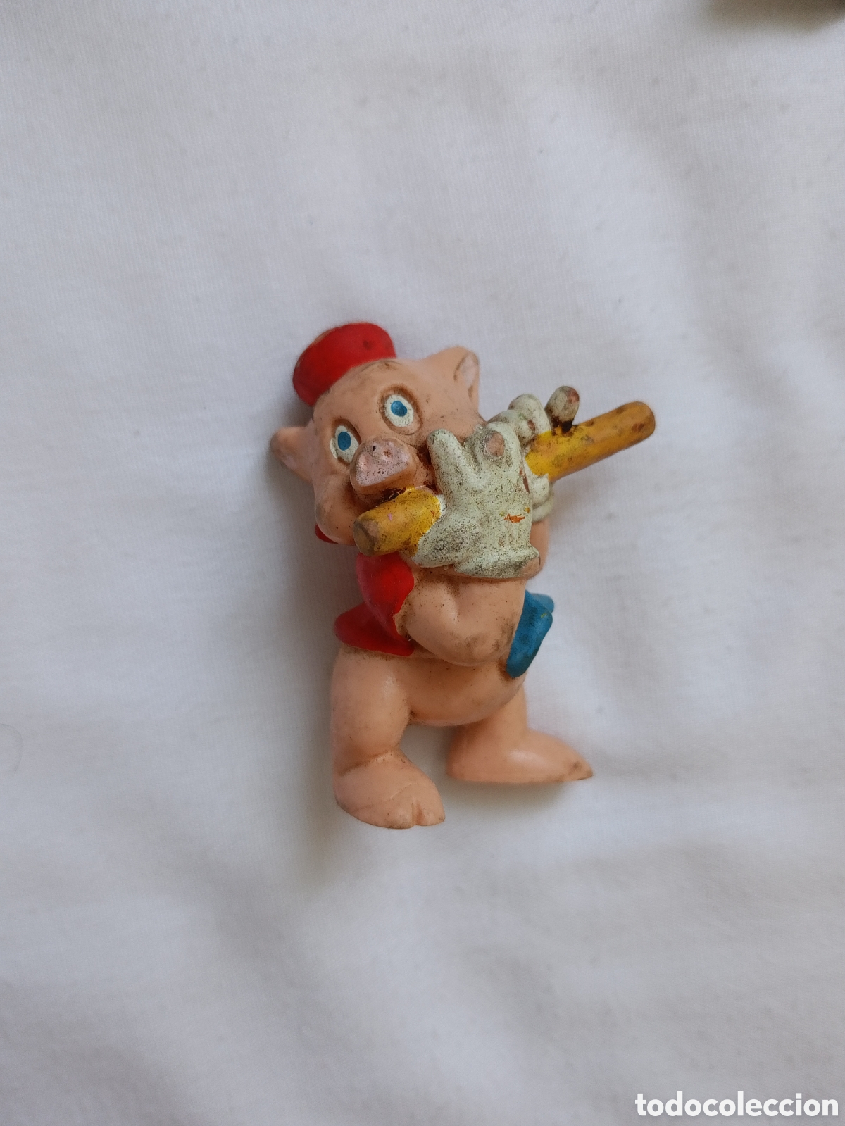 Figuras de goma y PVC: FIGURA PVC LOS 3 CERDITOS Y EL LOBO - CERDITO FLAUTA - DISNEY BULLYLAND 12490