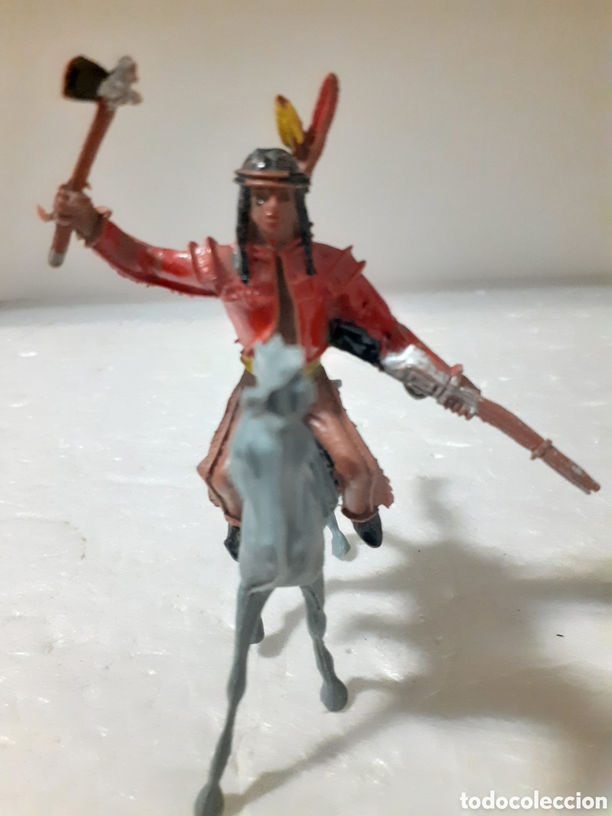 Rubber and PVC Figures: FIGURA INDIO A CABALLO PLASTICO COMANSI,PECH,REAMSA