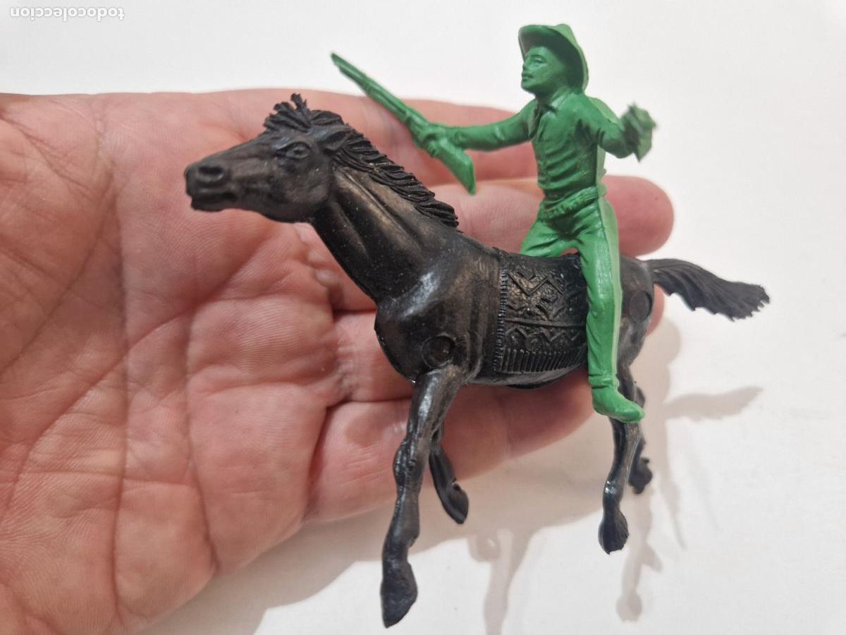 Rubber and PVC Figures: 2 figura goma pvc 6 cm cowboy vaquero far west caballo comansi jecsan pech