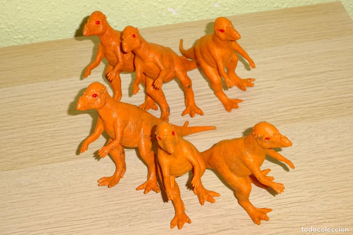 Figuras de goma y PVC: LOTE DE 6 DINOSAURIOS DE GOMA SEMIRIGIDA , 10 X 15 CMS . MADE IN CHINA
