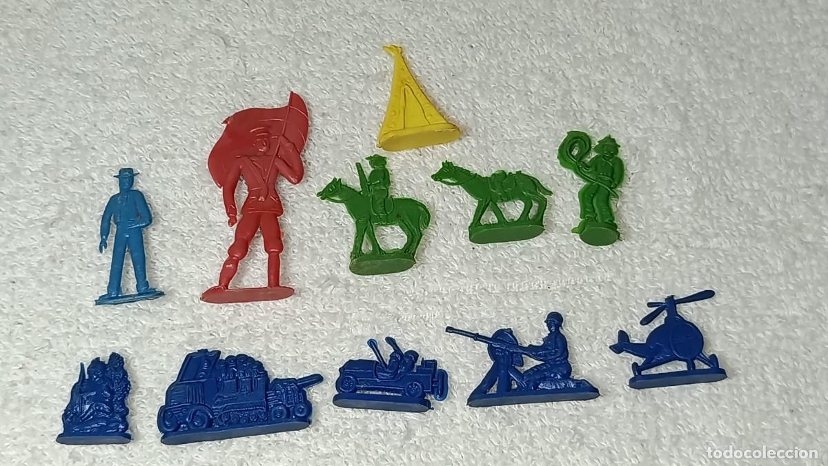 Figuras de goma y PVC: SERJAN MONTAPLEX LA ILUSION : ANTIGUO LOTE DE 11 FIGURAS SOLDADOS OESTE A&Ntilde;OS 70