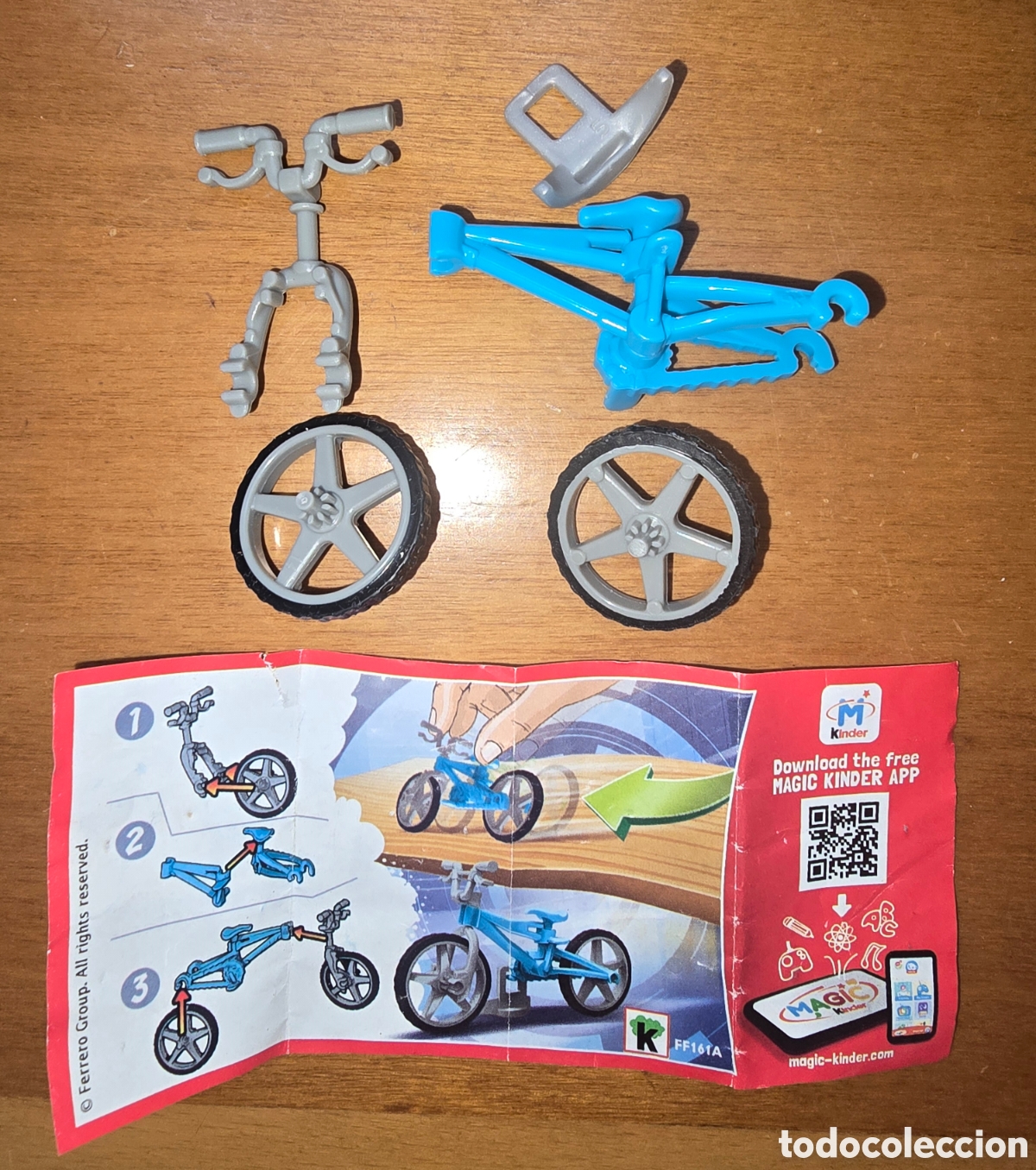 Figuras de goma Kinder: Figura kinder FF161A + bpz bici bicicleta montable mu&ntilde;eco colecci&oacute;n premium sorpresa