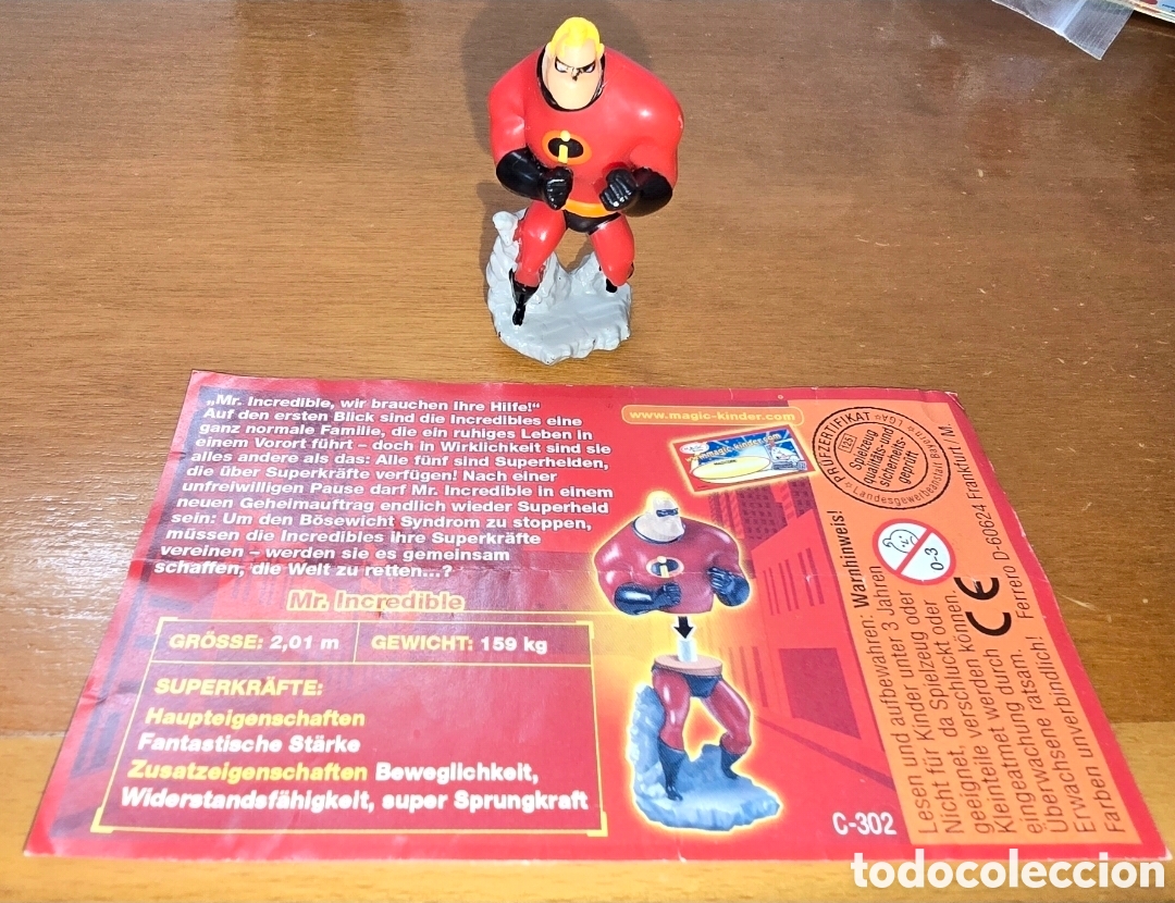 Figuras de goma Kinder: Figura kinder Los Incre&iacute;bles padre mister C-302 + bpz mu&ntilde;eco colecci&oacute;n dibujos Disney premium