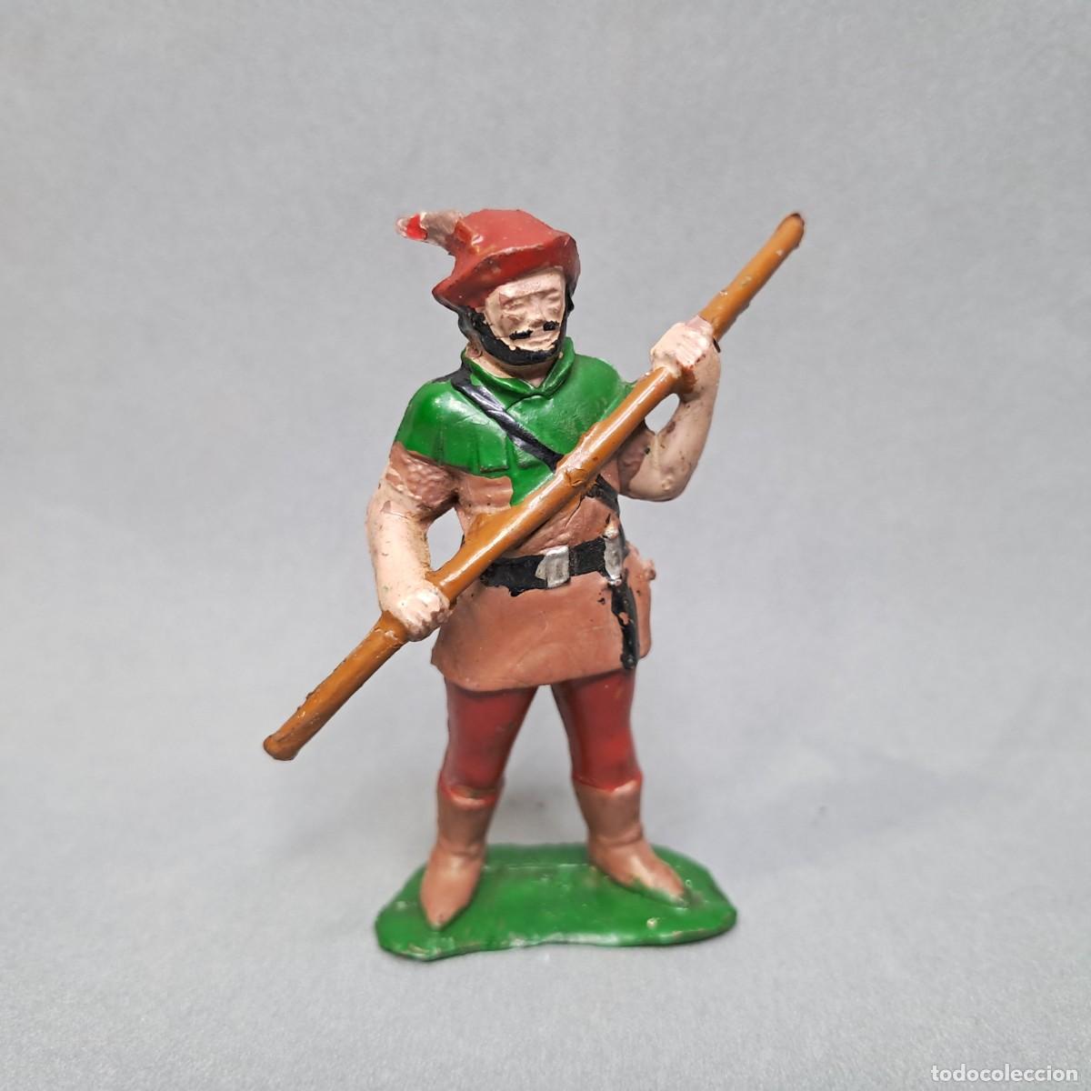 Figuras de goma y PVC: Antigua figura de la colecci&oacute;n Robin Hood de NOVOPLAST, proscrito Little John, a&ntilde;os 50 - 60