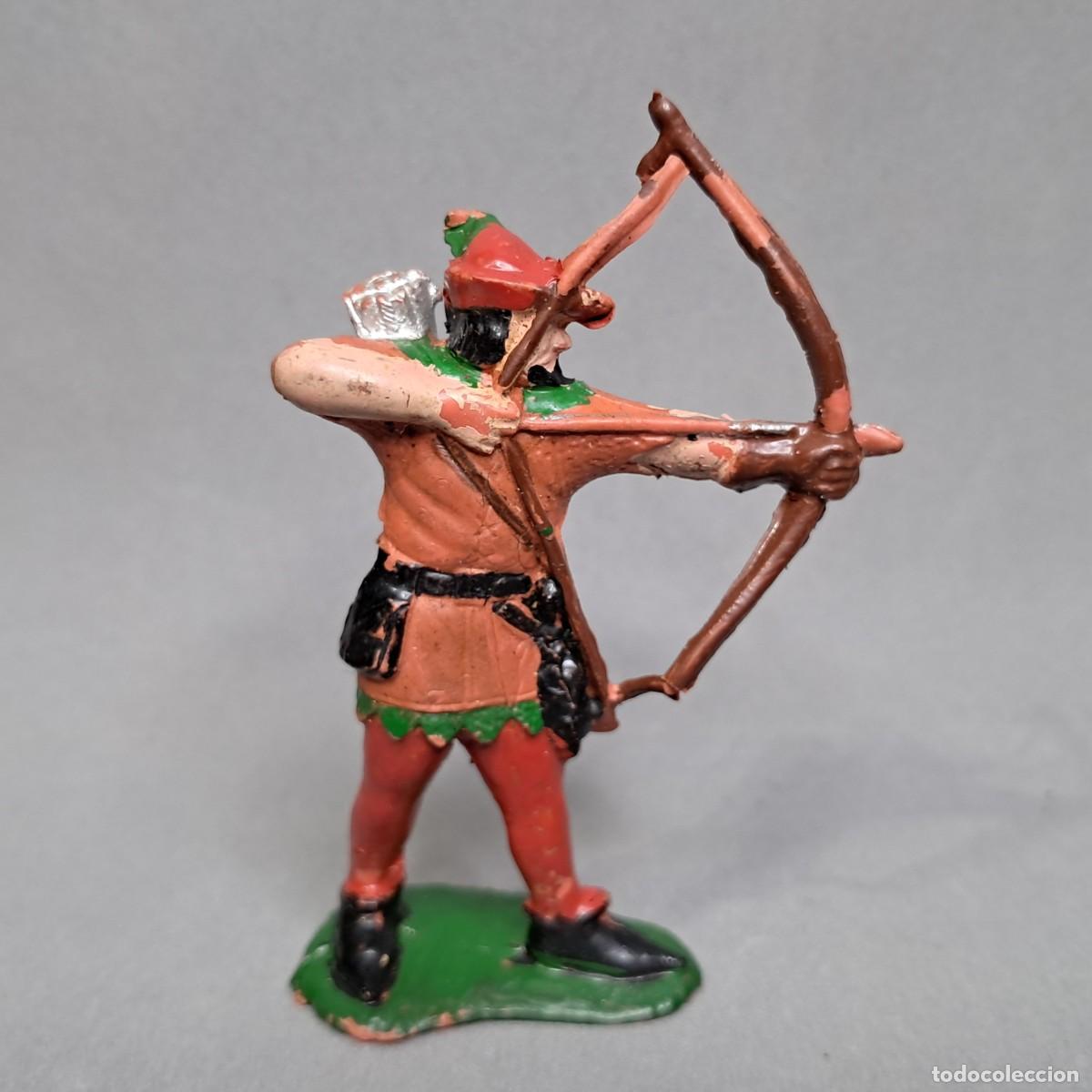 Figuras de goma y PVC: Antigua figura de la colecci&oacute;n Robin Hood de NOVOPLAST, Arquero Robin Hood, a&ntilde;os 50 - 60