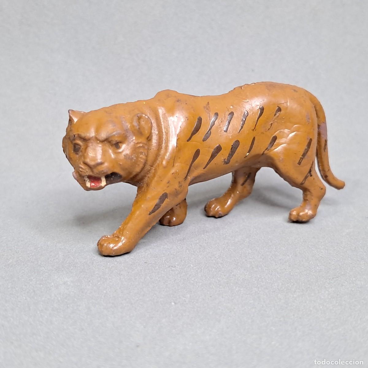 Figuras de goma y PVC: Antigua figura de un Tigre de la serie Africa fabricada por LAFREDO, a&ntilde;os 50