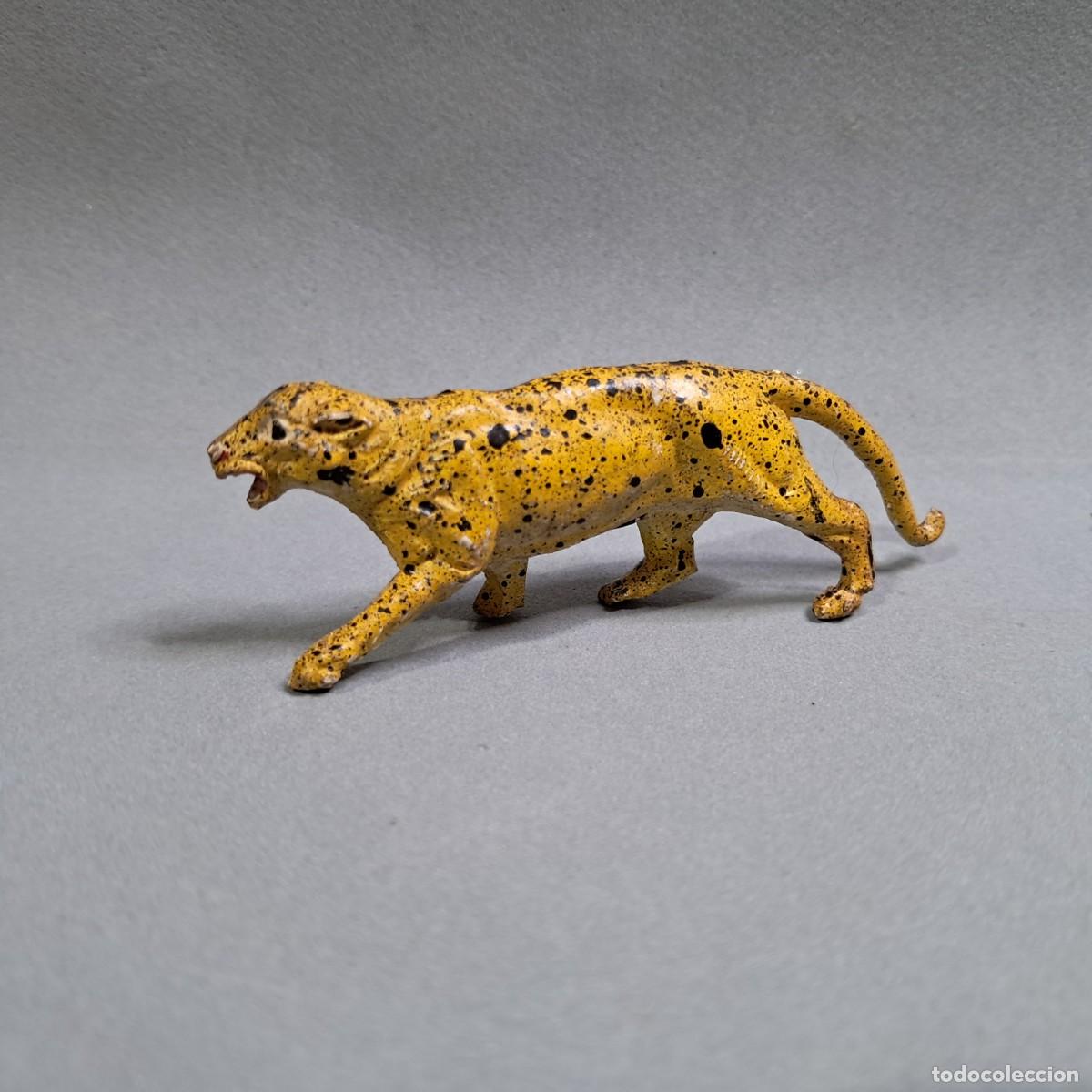 Figuras de goma y PVC: Antigua figura de Guepardo serie Fieras y Historia Natural y Circo Dir y Dor de JECSAN, a&ntilde;os 50