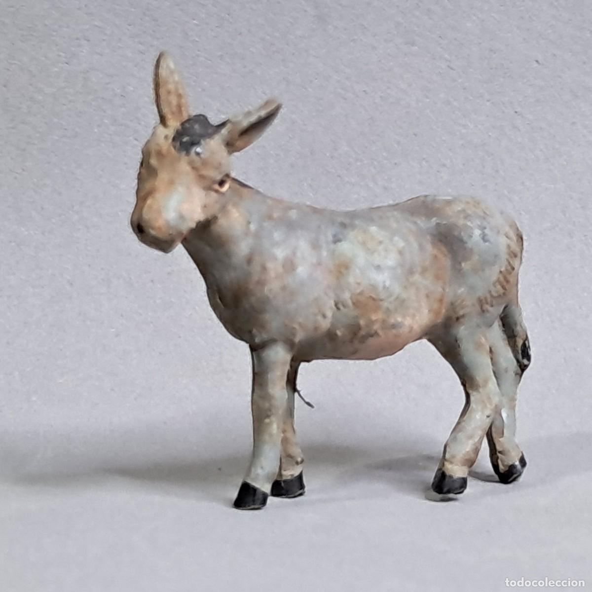 Figuras de goma y PVC: Antigua figura de un Burro o Asno de la serie Fieras y Historia Natural de JECSAN, a&ntilde;os 50