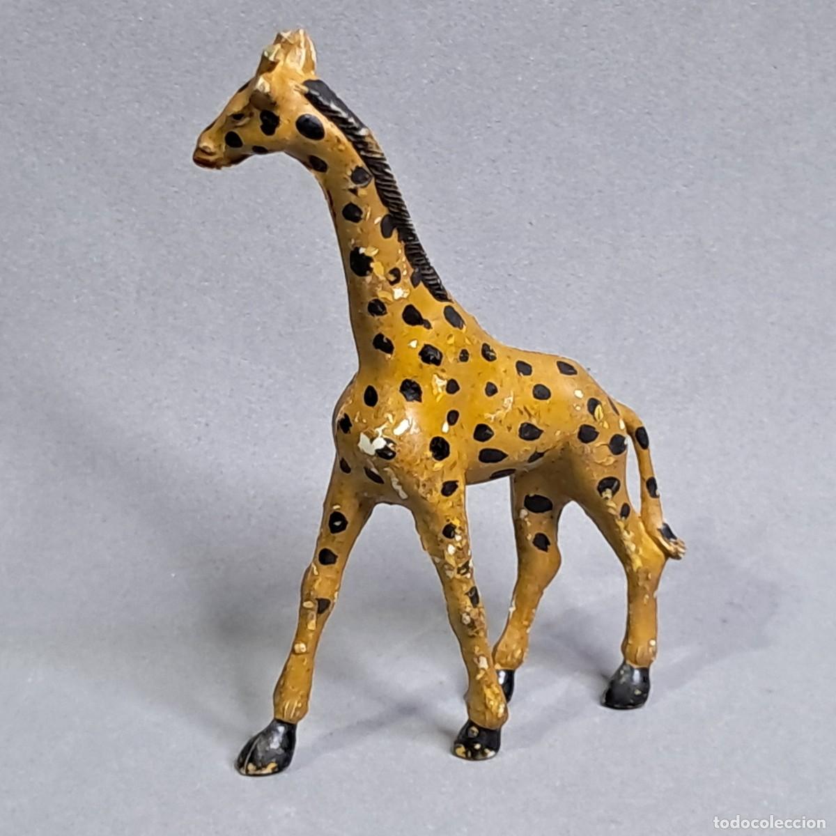 Figuras de goma y PVC: Antigua figura de una Jirafa referencia 125 de la colecci&oacute;n Animales de PECH Hermanos, a&ntilde;o 1956