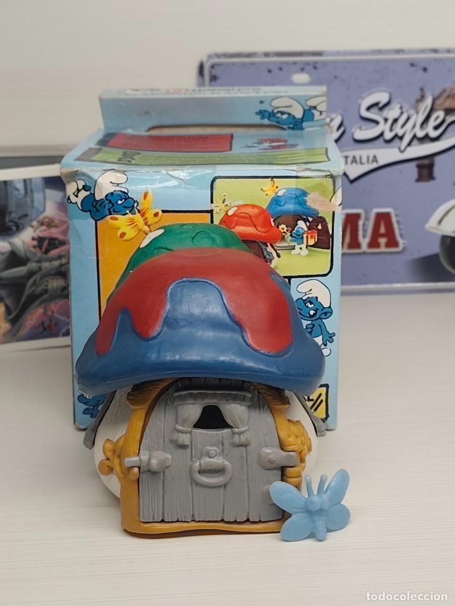 Figuras de goma y PVC: antigua casita pitufos figuras pvc schleich peyo con caja