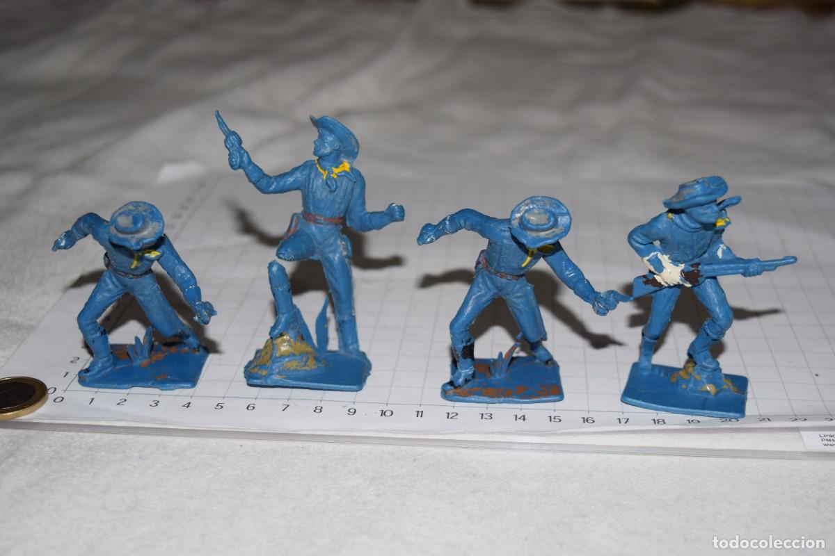 Figuras de goma y PVC: De PECH - Lote de 4 Soldados FEDERALES, YANKEEs del S&Eacute;PTIMO de CABALLER&Iacute;A - &iexcl;Mira fotos y detalles!