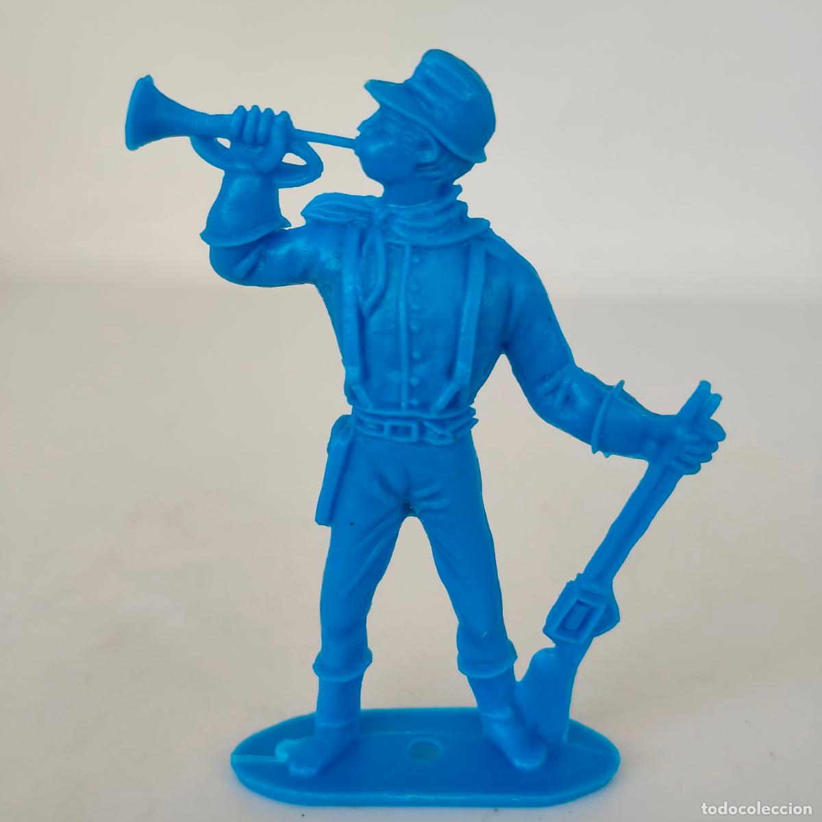 Figuras de goma y PVC: COMANSI OESTE 2&ordf; &Eacute;POCA SOLDADO FEDERAL DE LA CABALLER&Iacute;A YANKEE NORDISTA CORNETA RIFLE 70'S PTOY