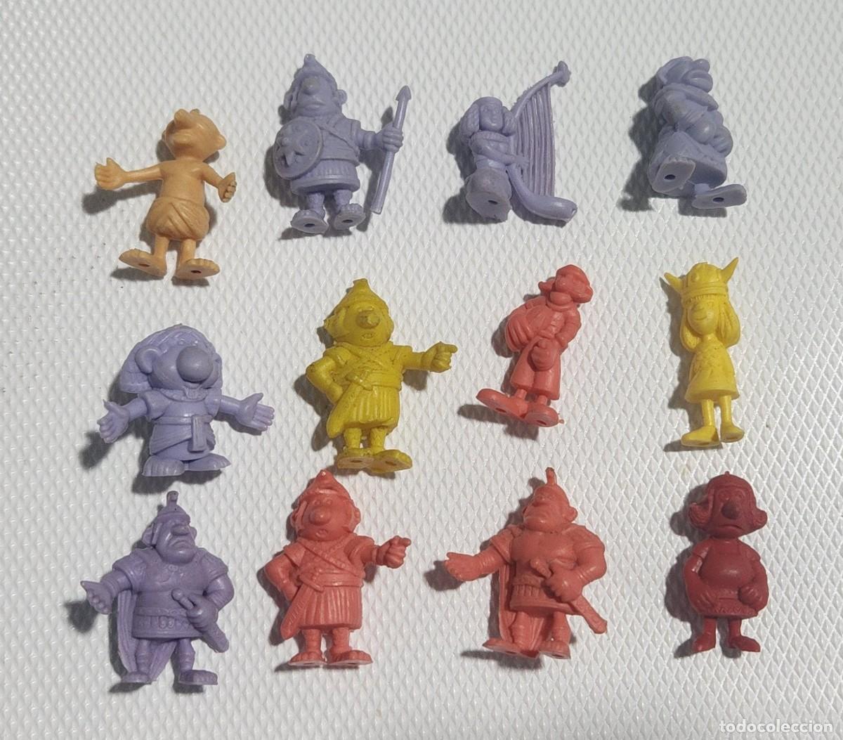 Figuras de goma y PVC: ASTERIX lote de 12 miniaturas DUNKIN monocromaticas VINTAGE