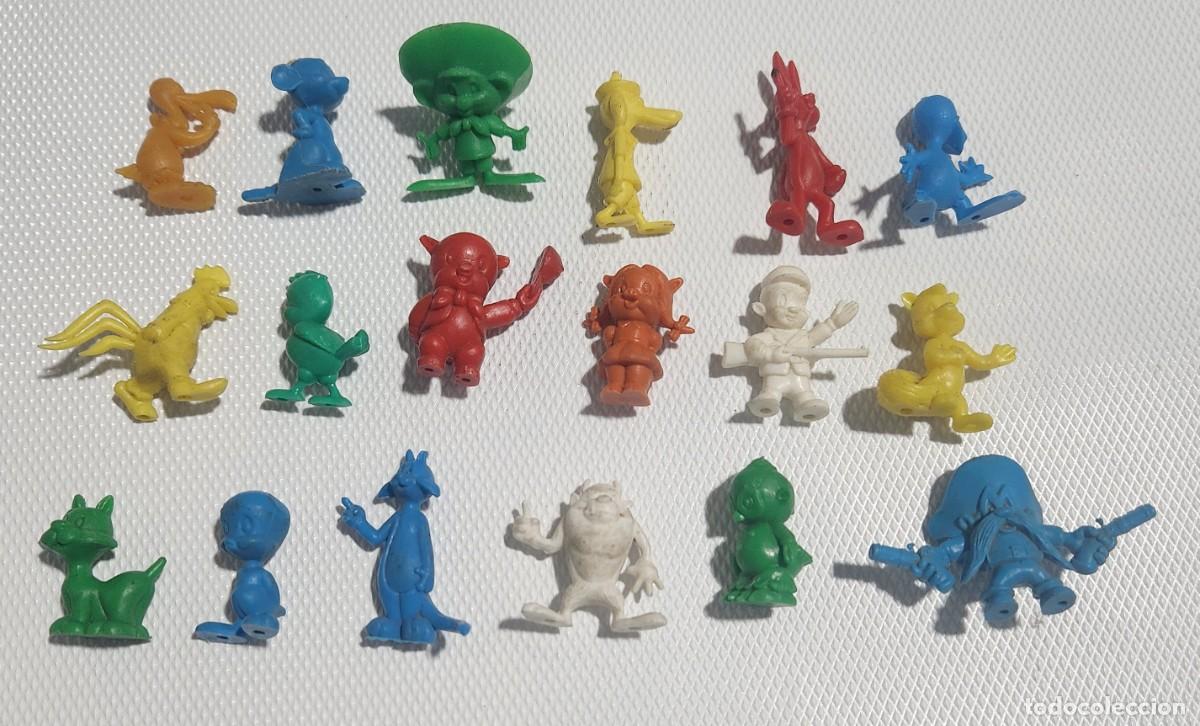 Figuras de goma y PVC: WARNER BROS - LOONEY TUNES lote de 18 miniaturas DUNKIN monocromaticas VINTAGE todas diferentes