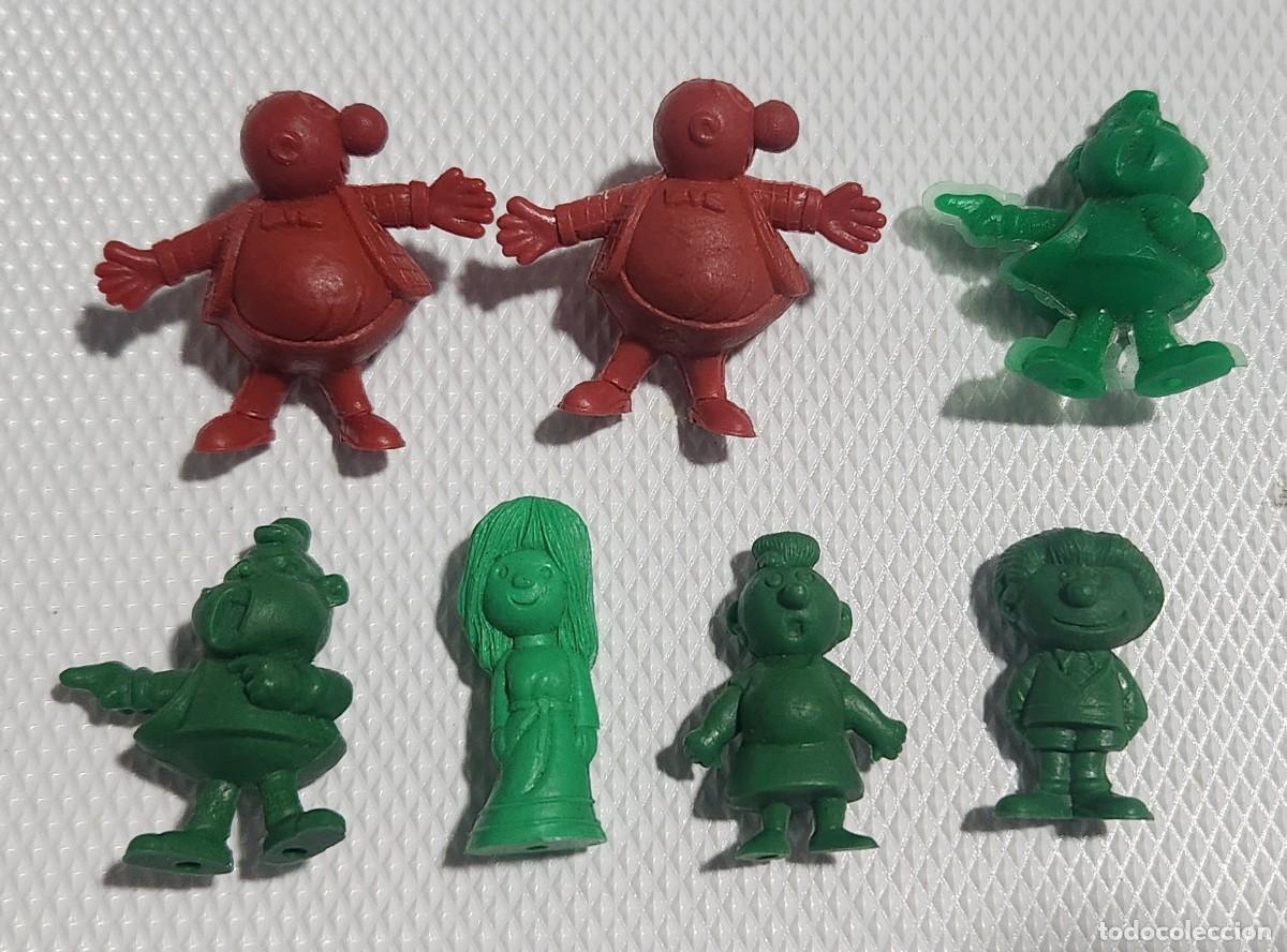 Figuras de goma y PVC: BRUGUERA lote de 7 miniaturas DUNKIN monocromaticas VINTAGE