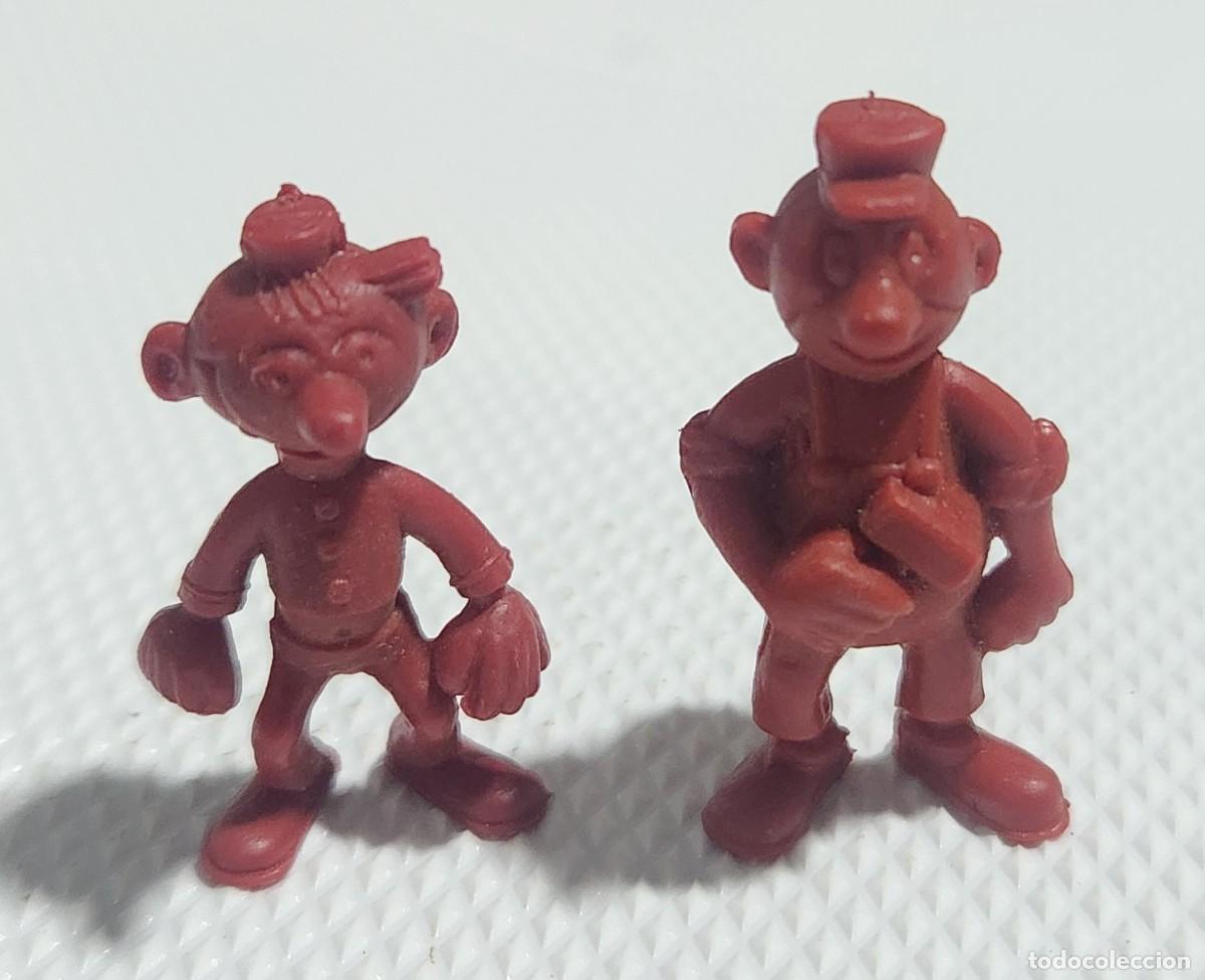 Figuras de goma y PVC: MORTADELO Y FILEMON lote de 2 miniaturas DUNKIN monocromaticas VINTAGE