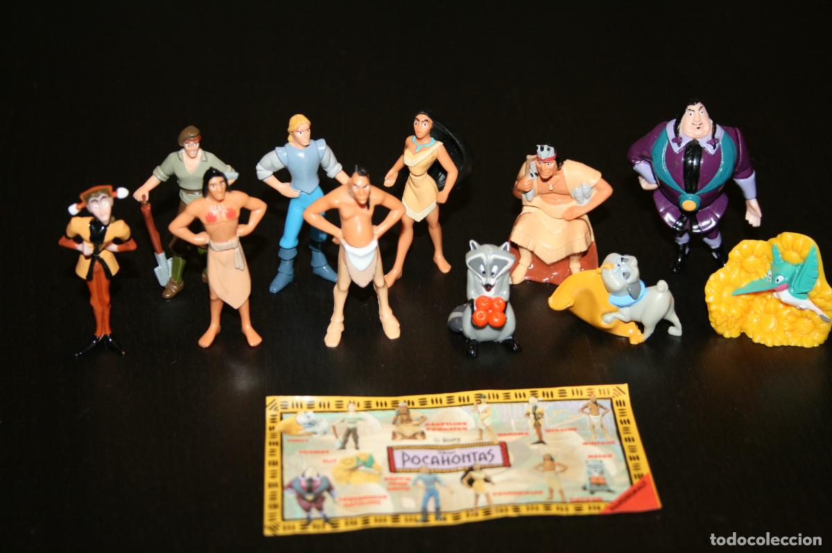 Figuras de goma y PVC: A003 Nestle figuras promocionales colecci&oacute;n completa Pocahontas + BPZ