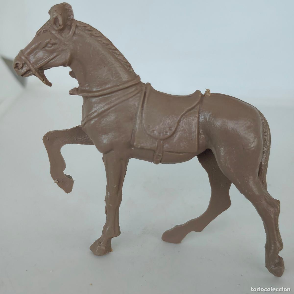 Figuras de goma y PVC: GOMARSA CABALLO NEGRO DE VAQUERO COWBOY SOLDADO OESTE MONOCOLOR NO INDIO A&Ntilde;OS 70-80