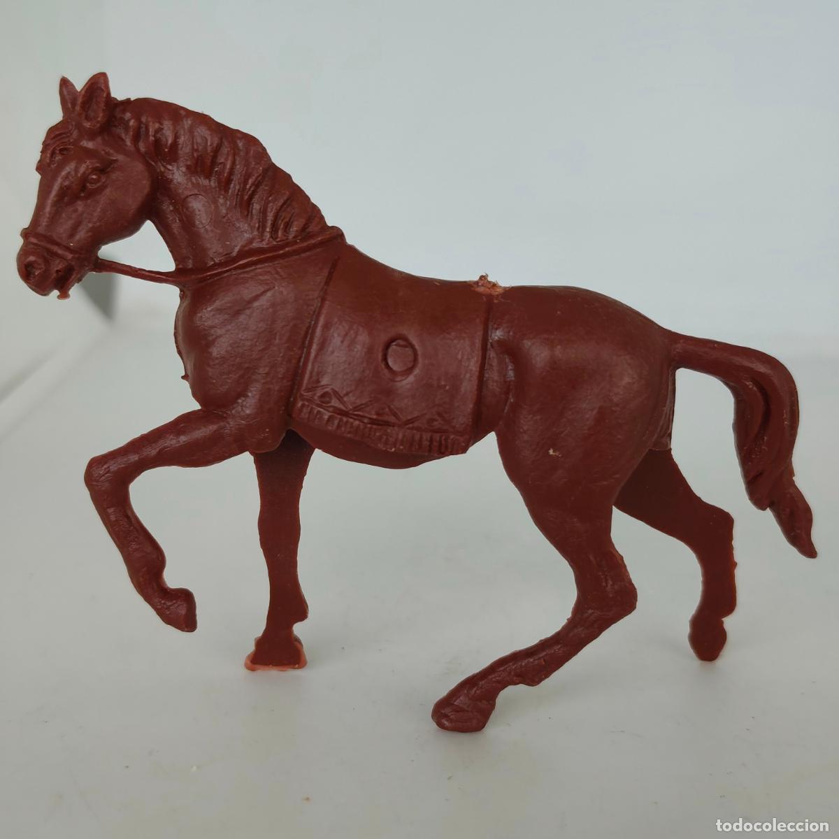 Figuras de goma y PVC: GOMARSA PECH REAMSA ? CABALLO NEGRO DE VAQUERO COWBOY SOLDADO OESTE MONOCOLOR NO INDIO A&Ntilde;OS 70-80