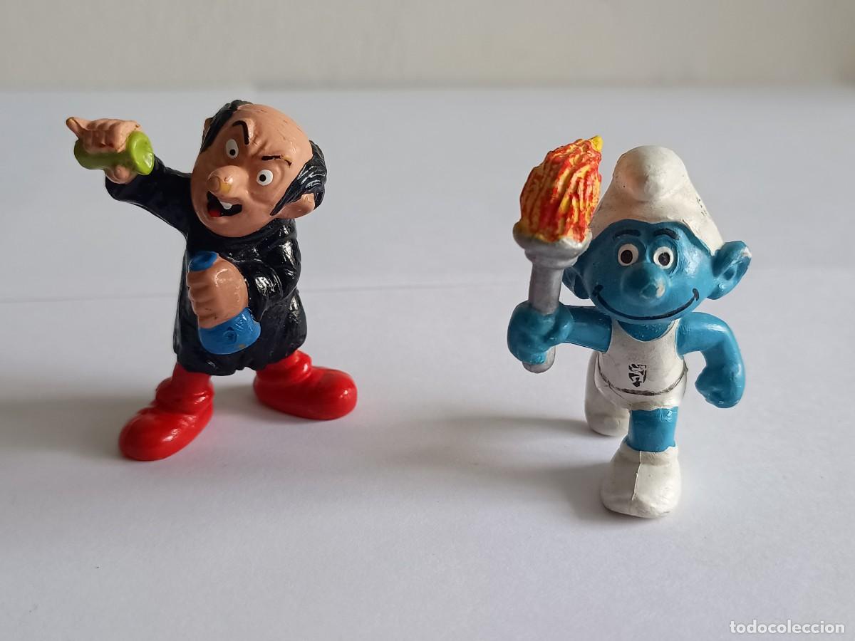 Figuras de goma y PVC: FIGURAS PVC PITUFOS GARGAMEL Y ANTORCHA OLIMPICA PEYO